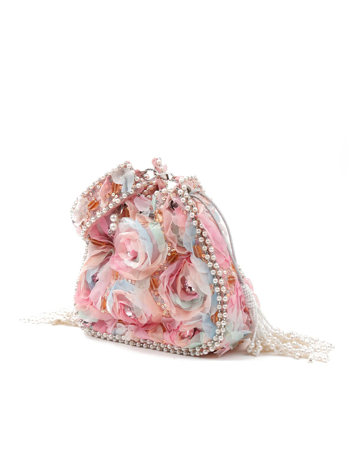Odette Women Multicolored Embellished Potli Bag - Image 4