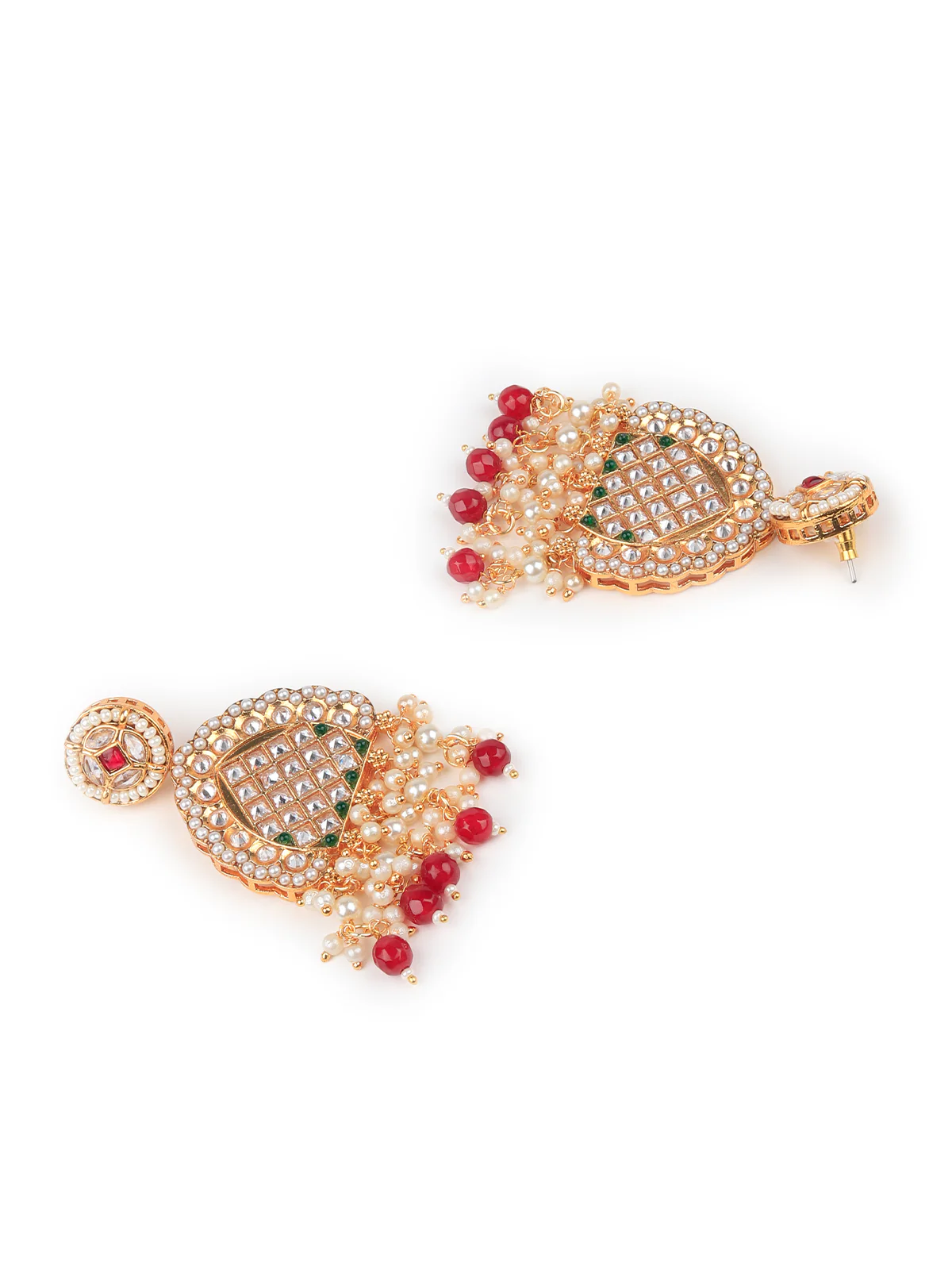 Odette Women Multicolored Kundan Studded Long Neck Piece - Image 6