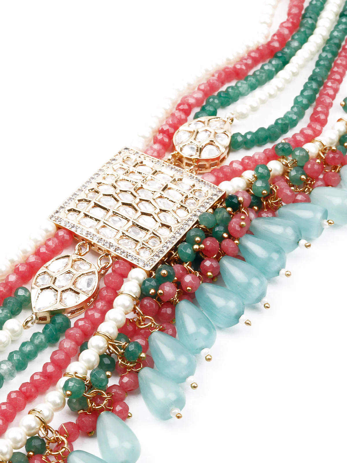 Odette Women Multicolored Statement Choker Set - Image 4
