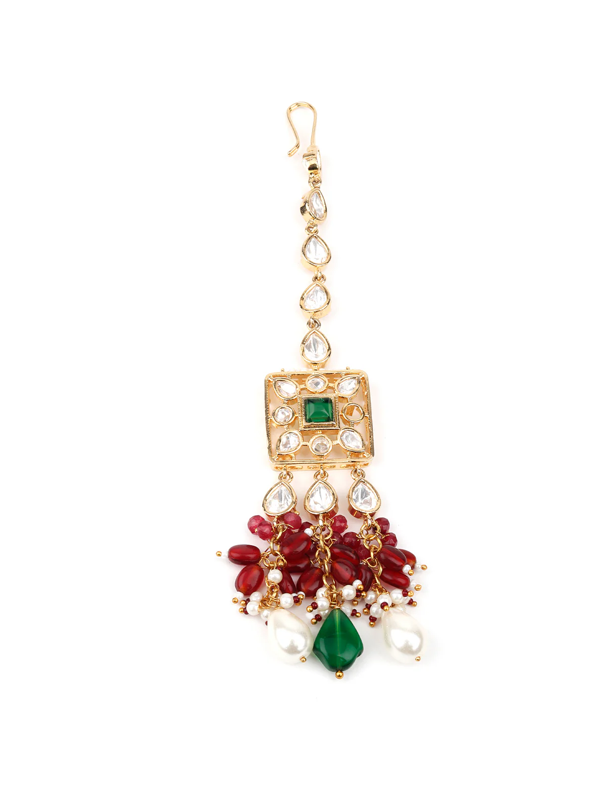 Odette Women Multicolored Stone Studded Choker Necklace Set - Image 3