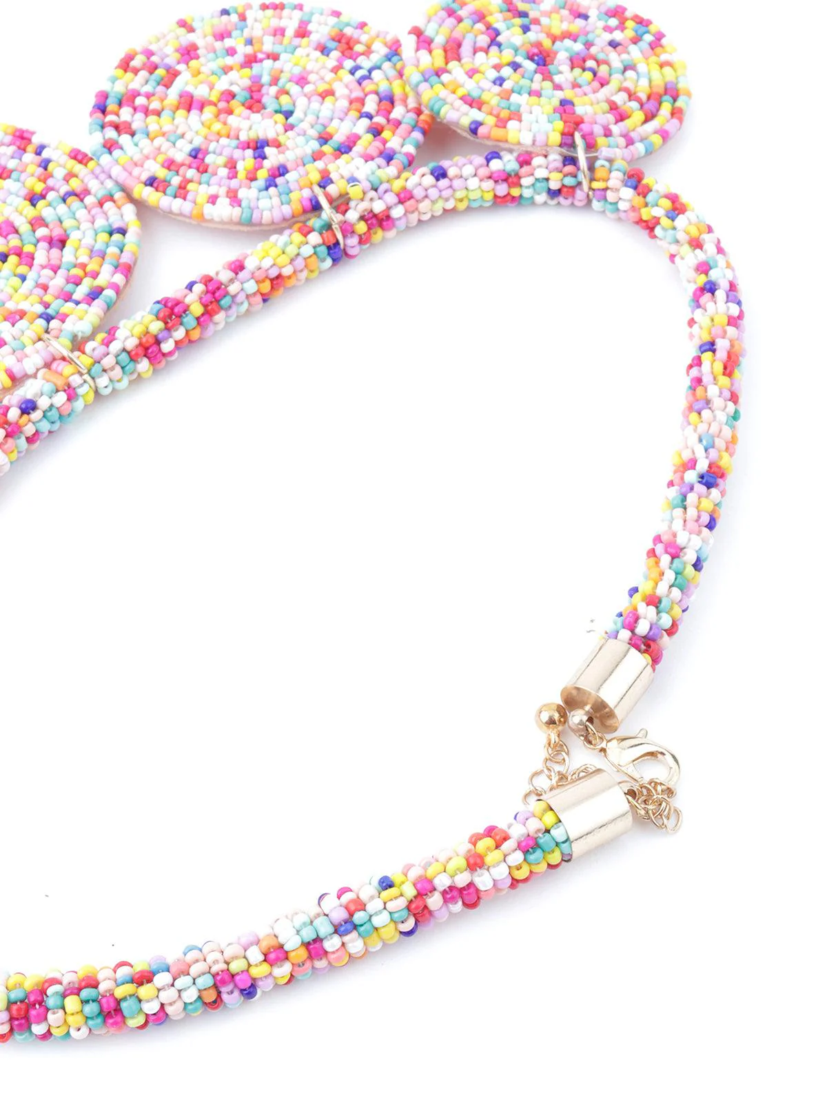 Odette Women Multicolour Beaded Chunky Necklace - Image 3