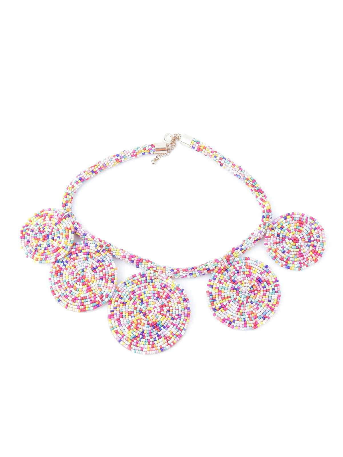 Odette Women Multicolour Beaded Chunky Necklace - Image 6