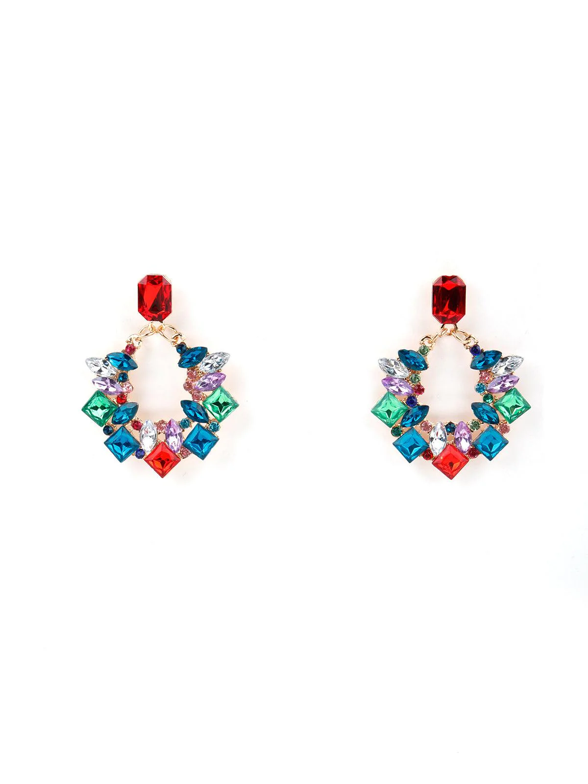Odette Women Multicolour Chandbali Pattern Earring - Image 3