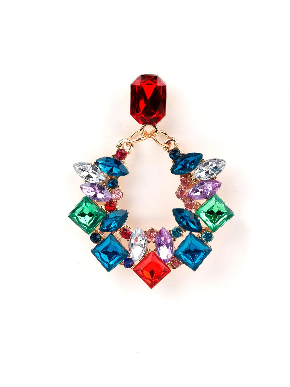 Odette Women Multicolour Chandbali Pattern Earring - Image 4