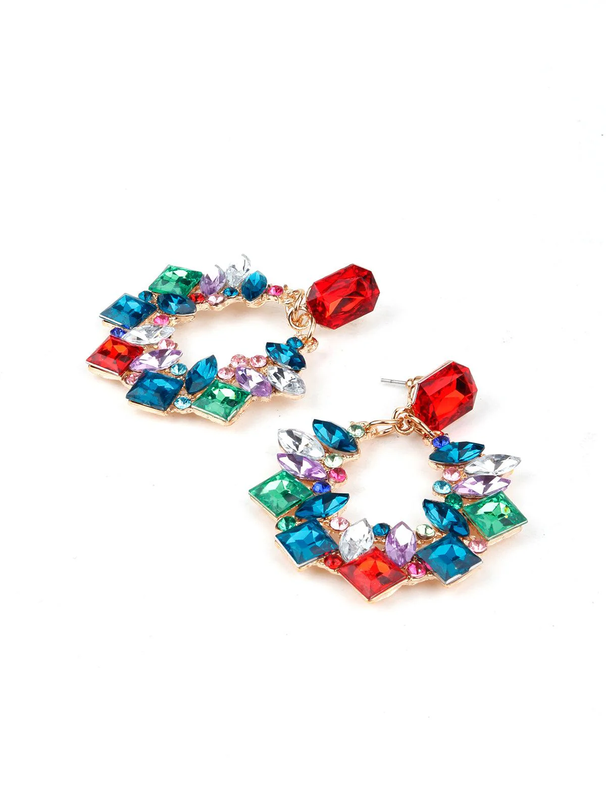 Odette Women Multicolour Chandbali Pattern Earring - Image 5
