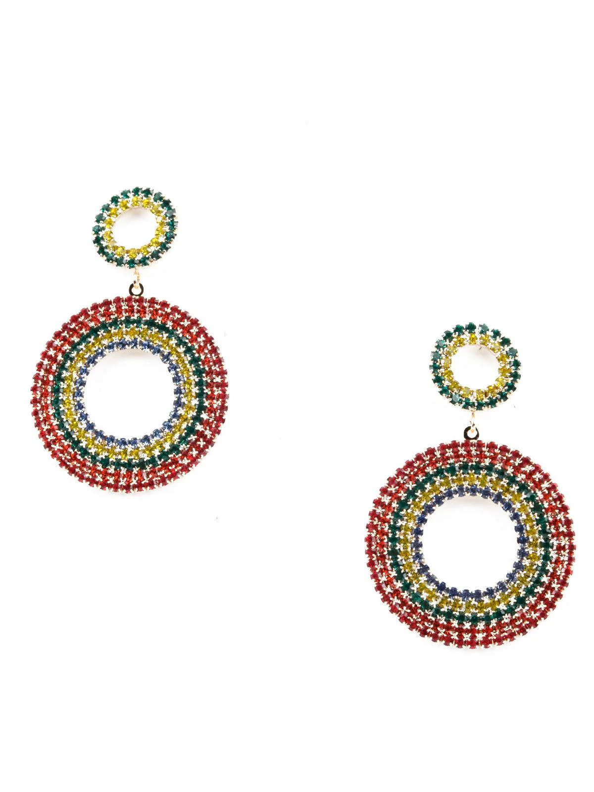 Odette Women Multicolour Crystal Dangle Earring - Image 3