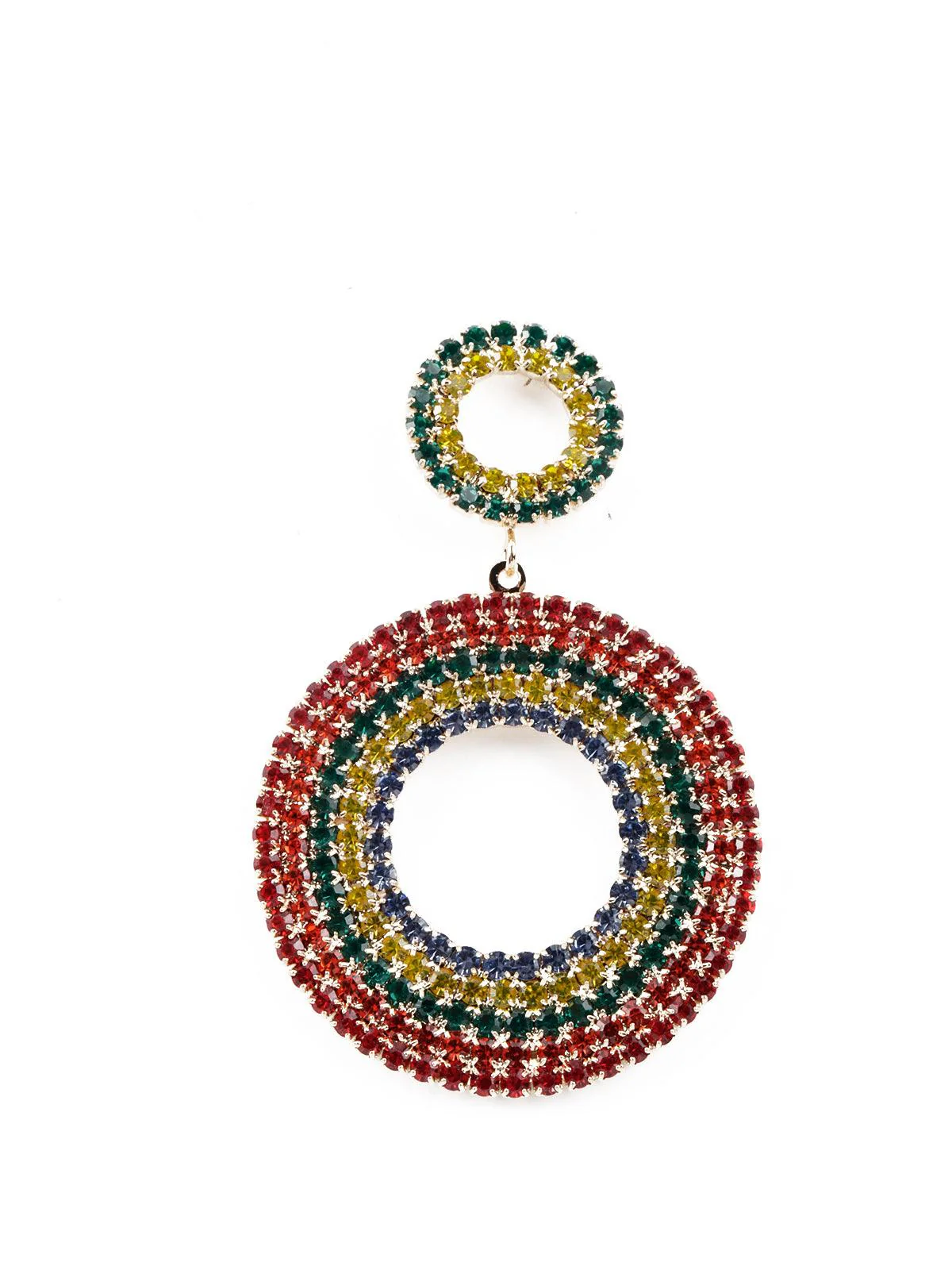 Odette Women Multicolour Crystal Dangle Earring - Image 4