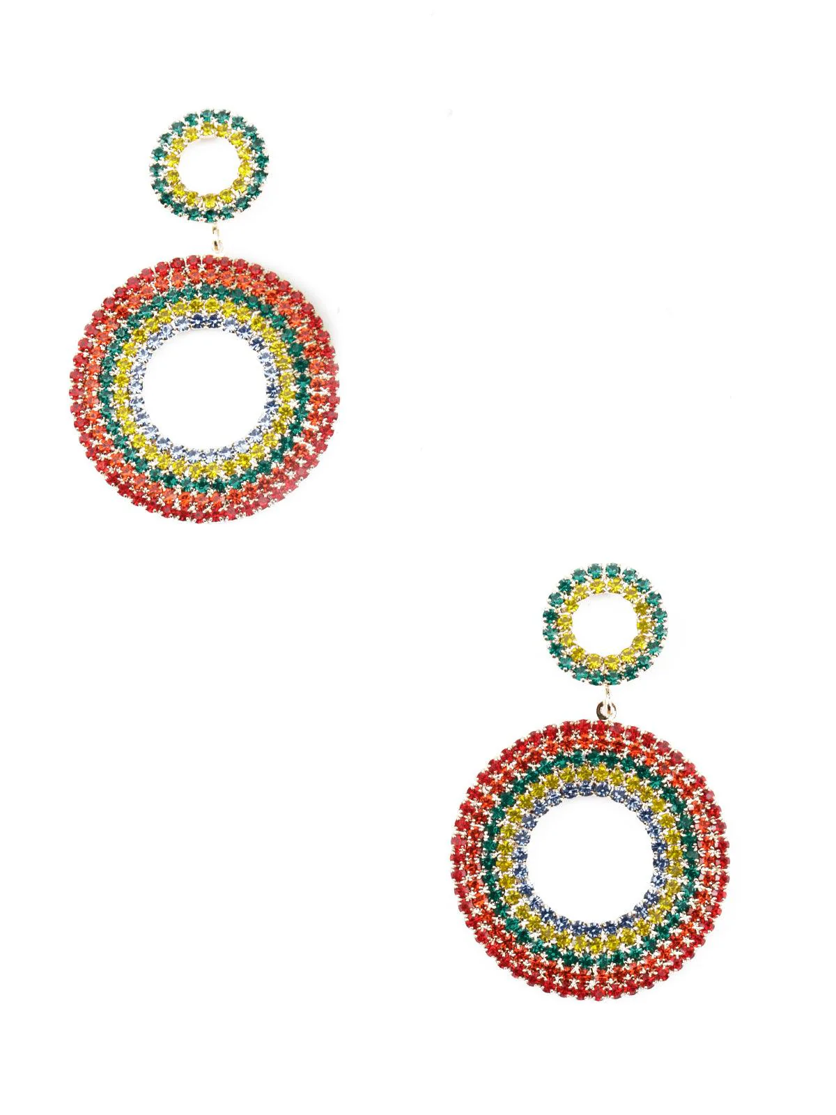 Odette Women Multicolour Crystal Dangle Earring - Image 6