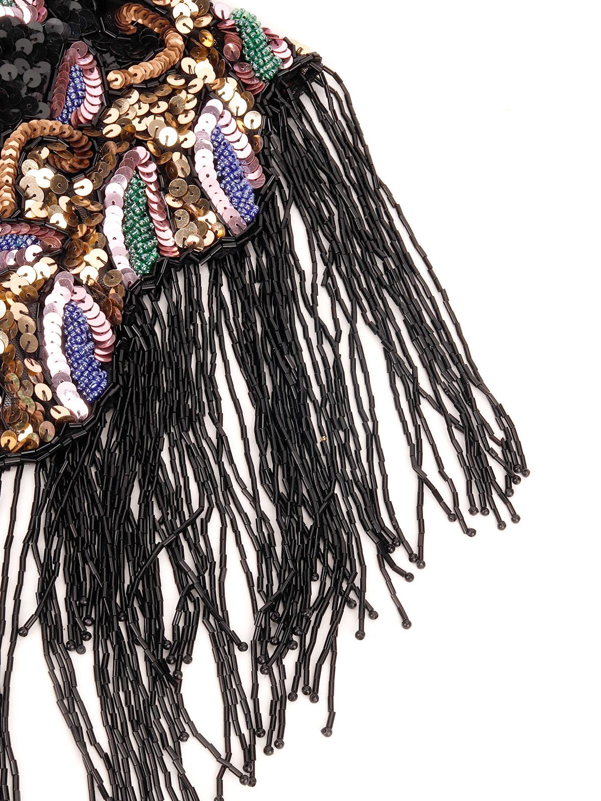 Odette Women Multicolour Embellished Cape - Image 4