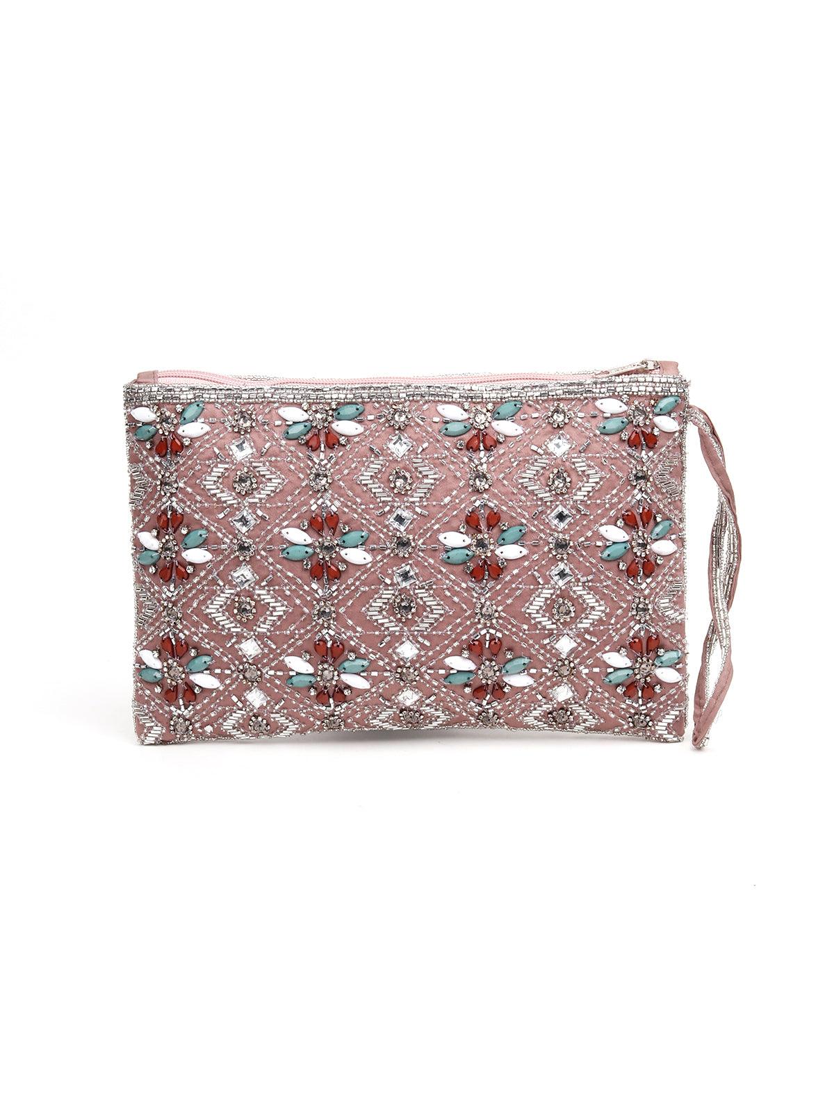 Odette Women Multicolour Metal Clutch - Image 3