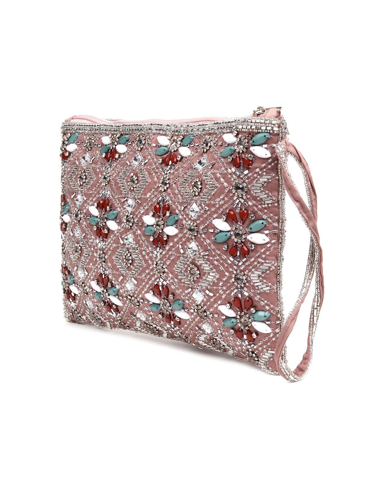 Odette Women Multicolour Metal Clutch - Image 4