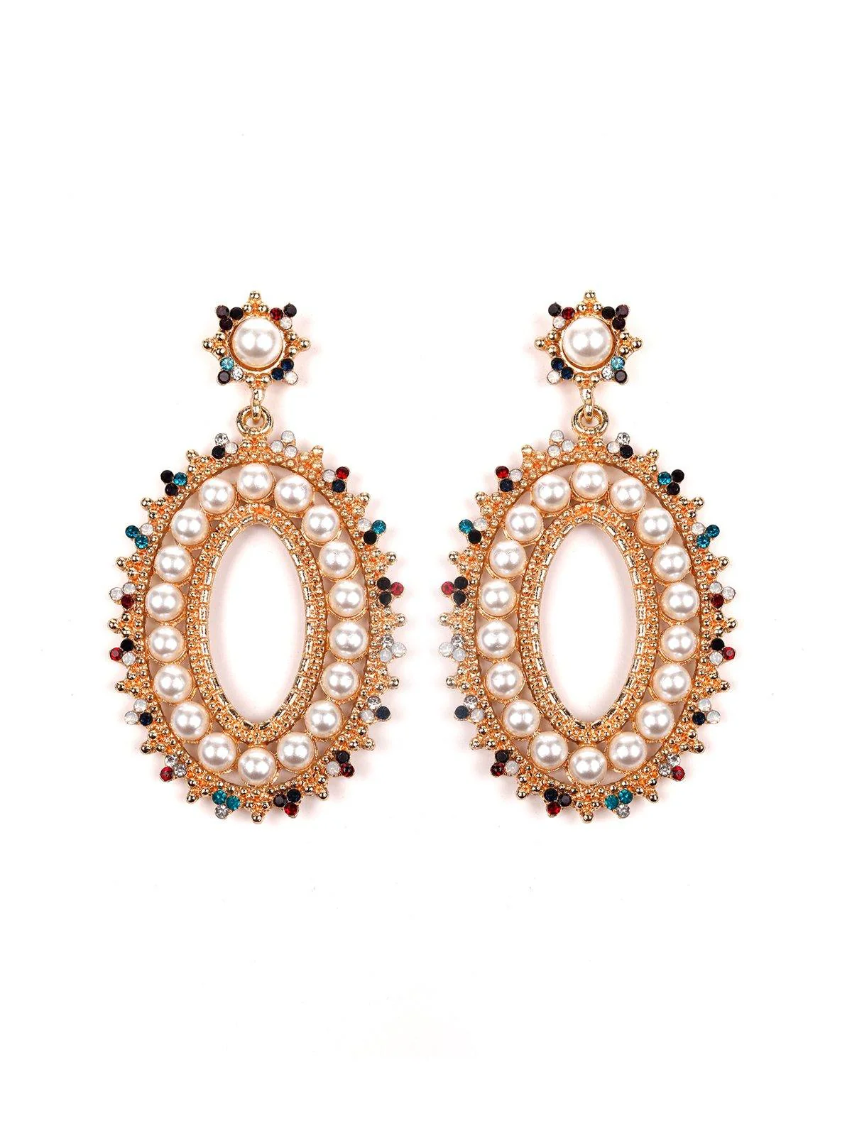 Odette Women Multicolour Metal Earrings - Image 3