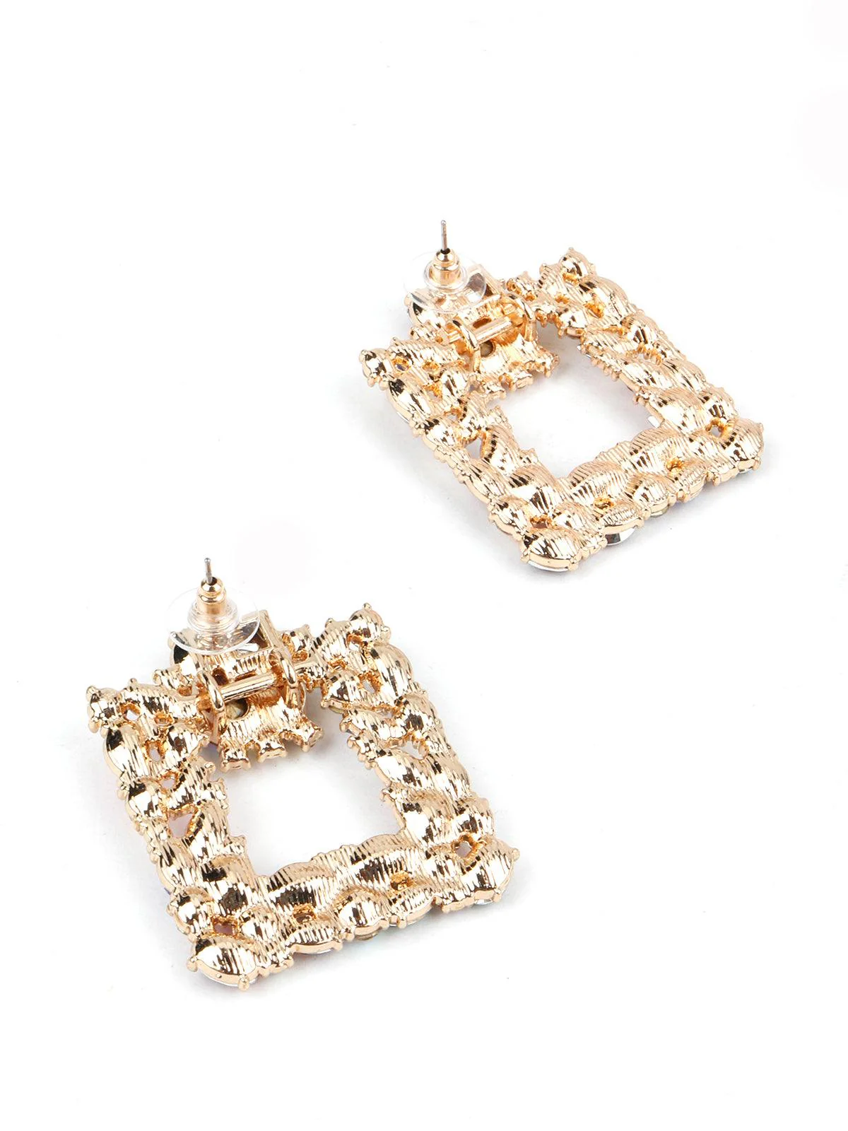 Odette Women Multicolour Square Rhinestone Earring - Image 6
