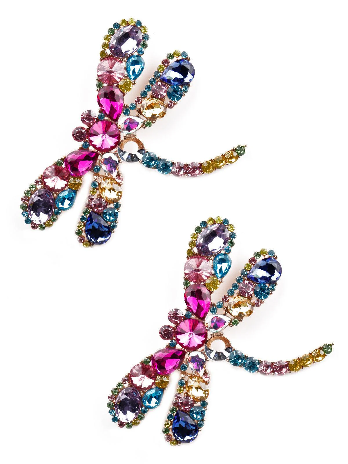 Odette Women Multicoloured Butterfly Metal Earrings - Image 3