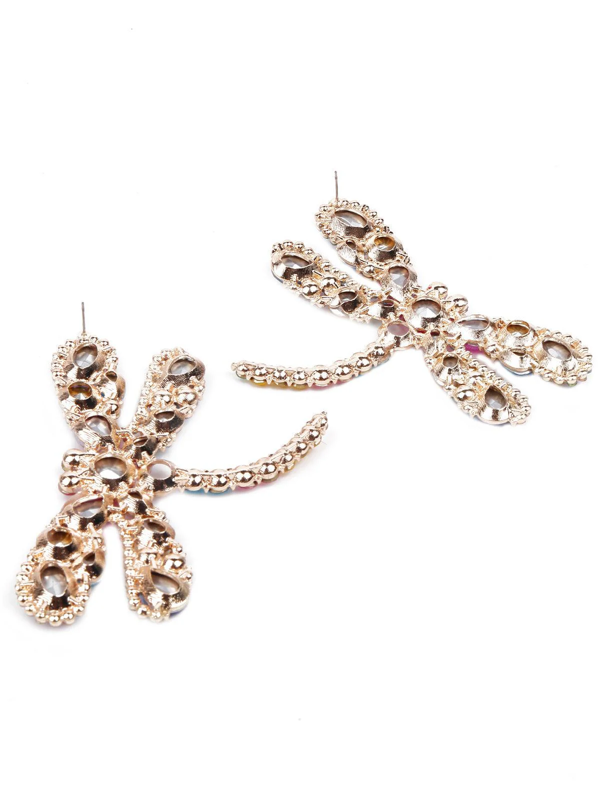 Odette Women Multicoloured Butterfly Metal Earrings - Image 6