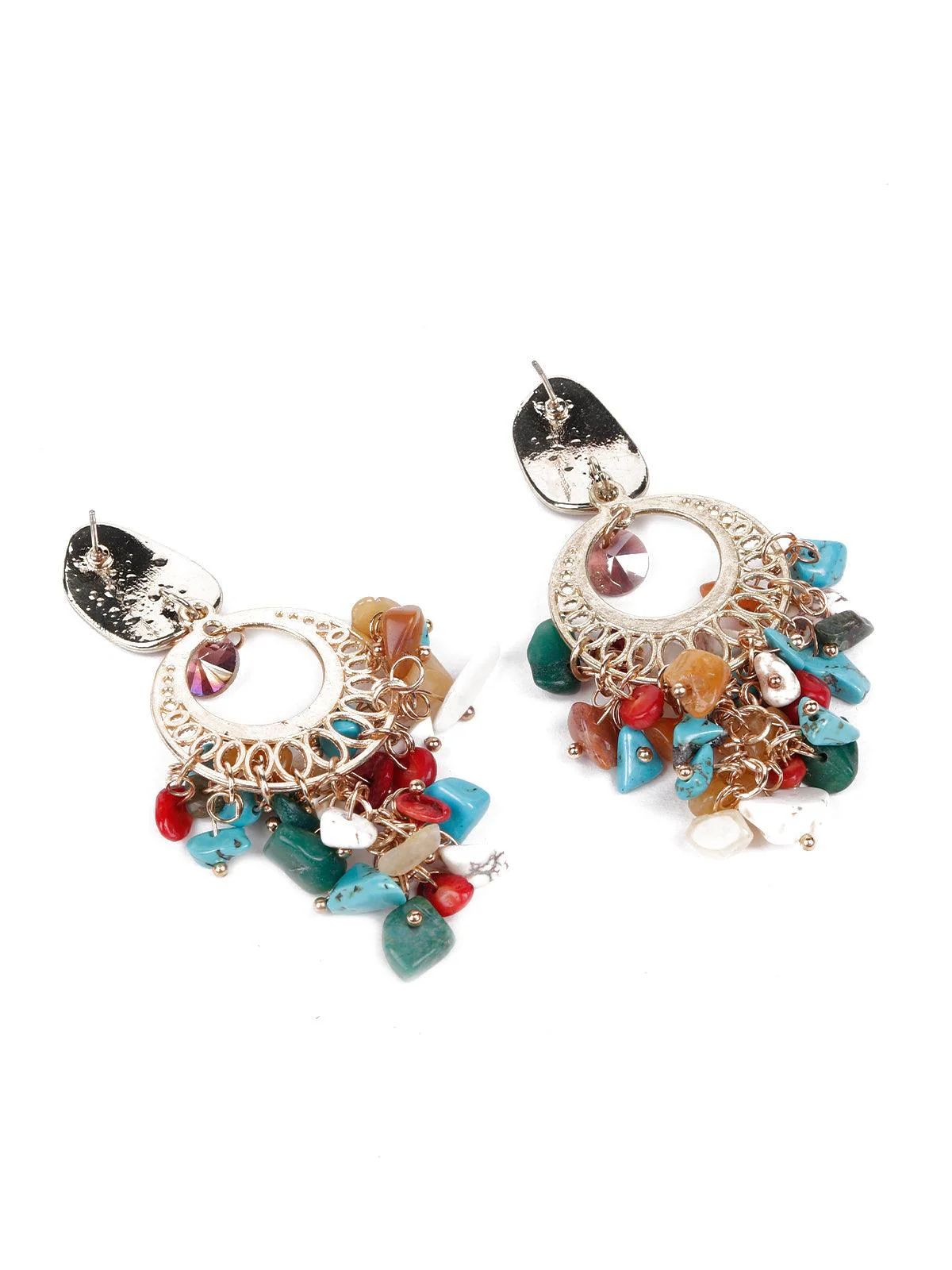 Odette Women Multicoloured Clustered Drop Earrings - Image 6