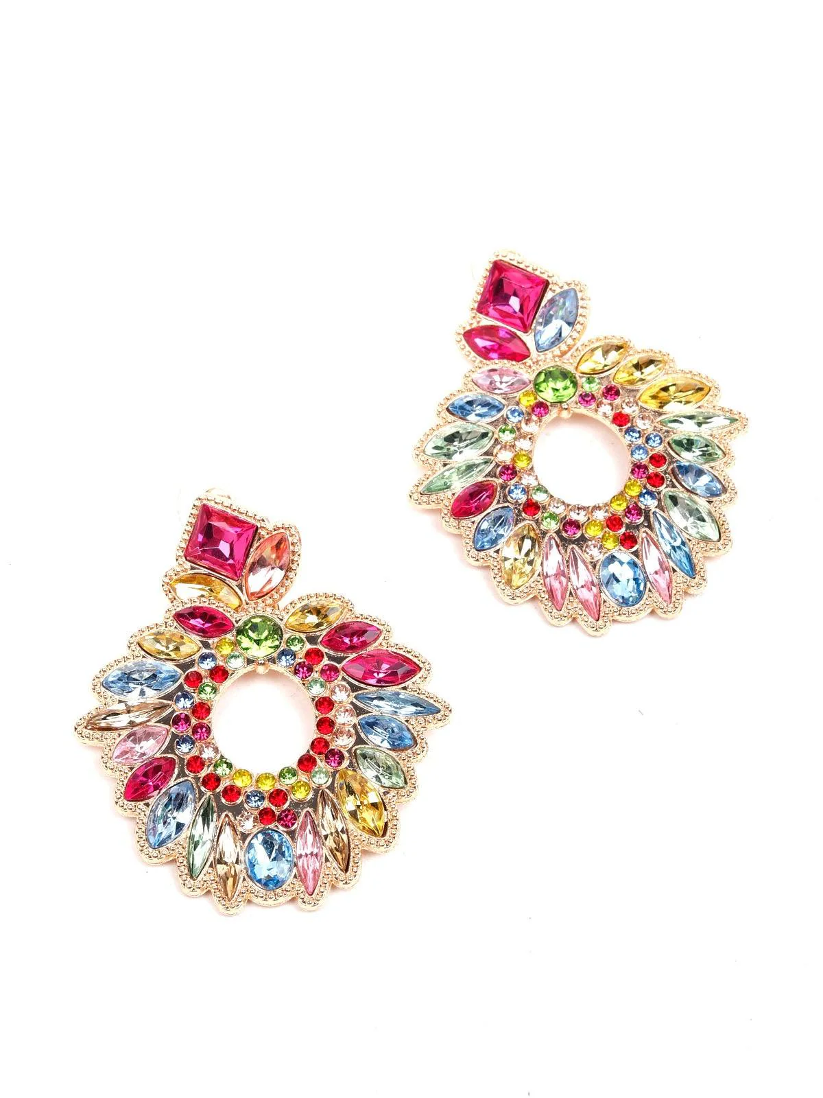Odette Women Multicolour Metal Earrings - Image 6