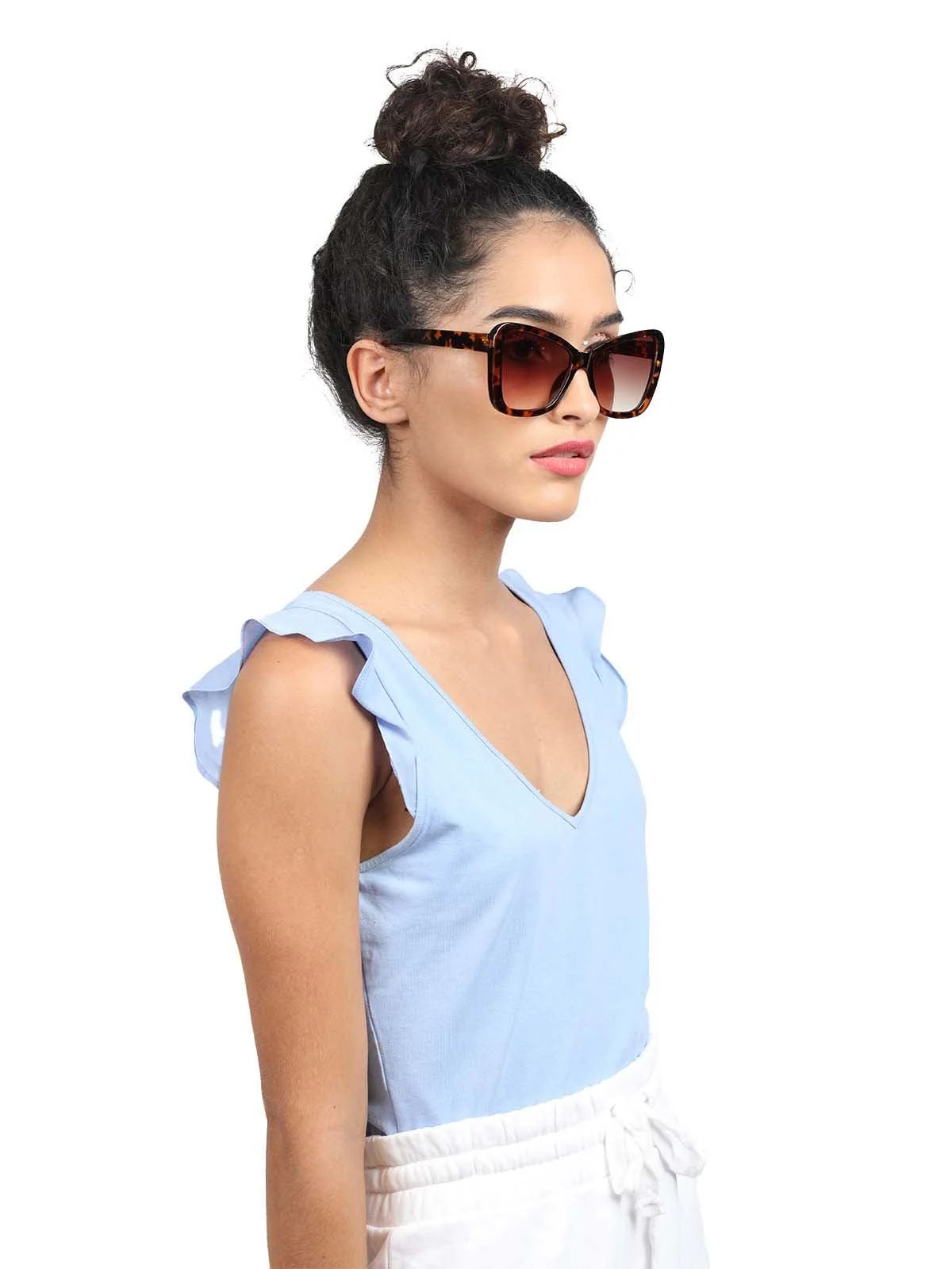Odette Women Multicoloured Frame Textured Sunglasses - Image 2