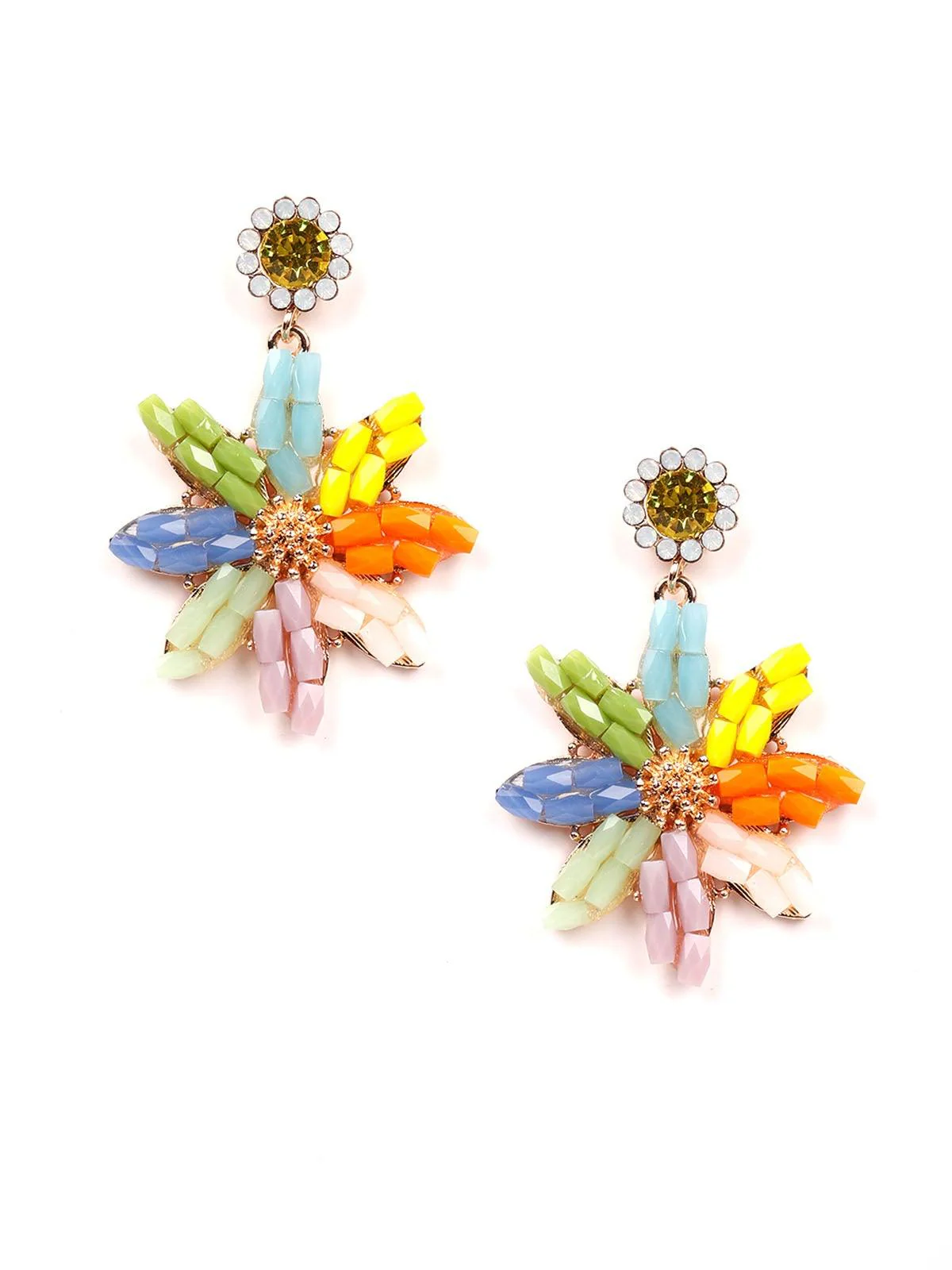 Odette Women Multicoloured Metal Earrings - Image 3