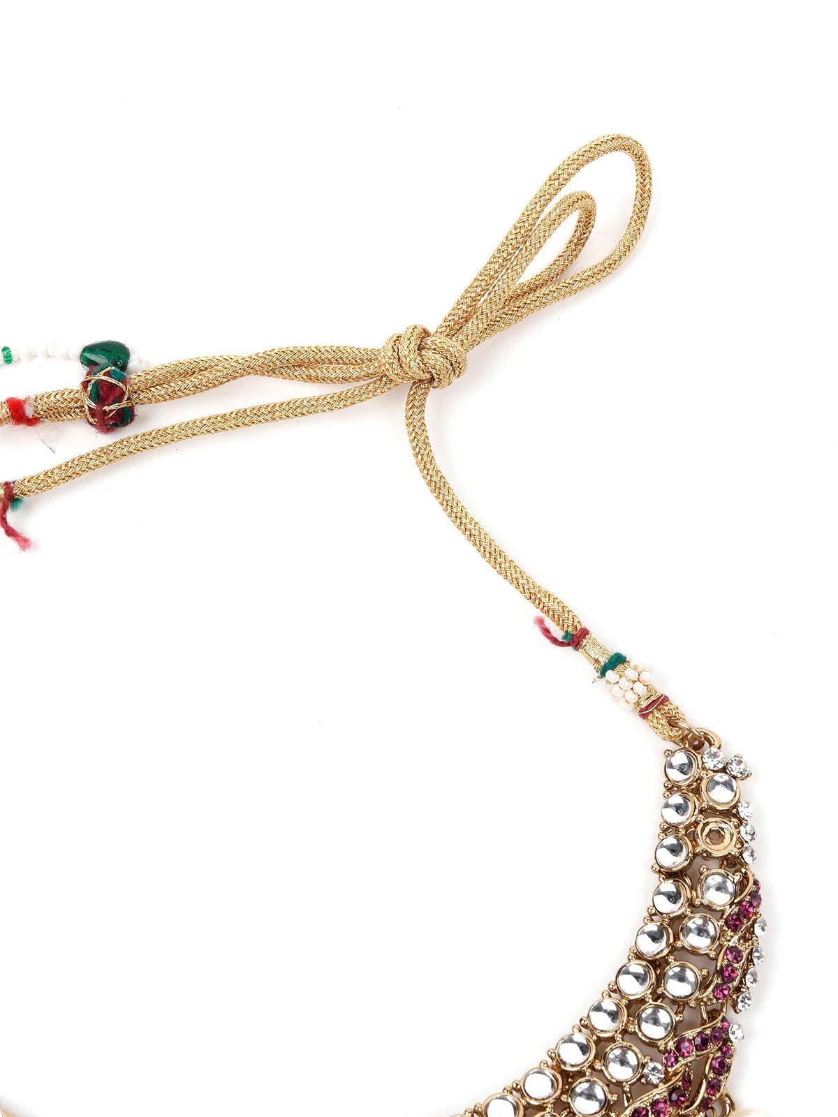 Odette Women Rusty Brown Stone And Kundan Set - Image 3
