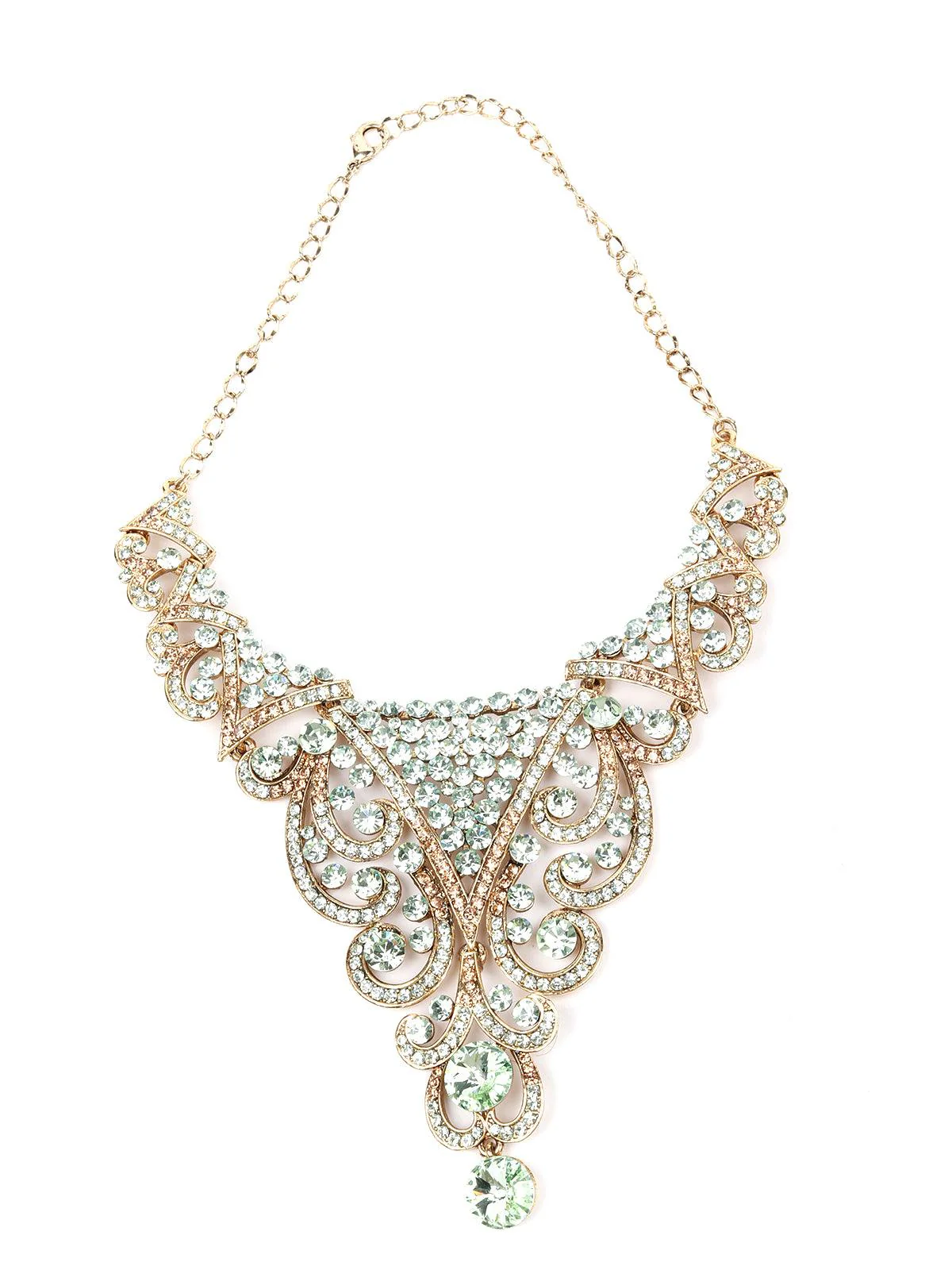 Odette Women Rusty Brown Stone And Kundan Set - Image 2