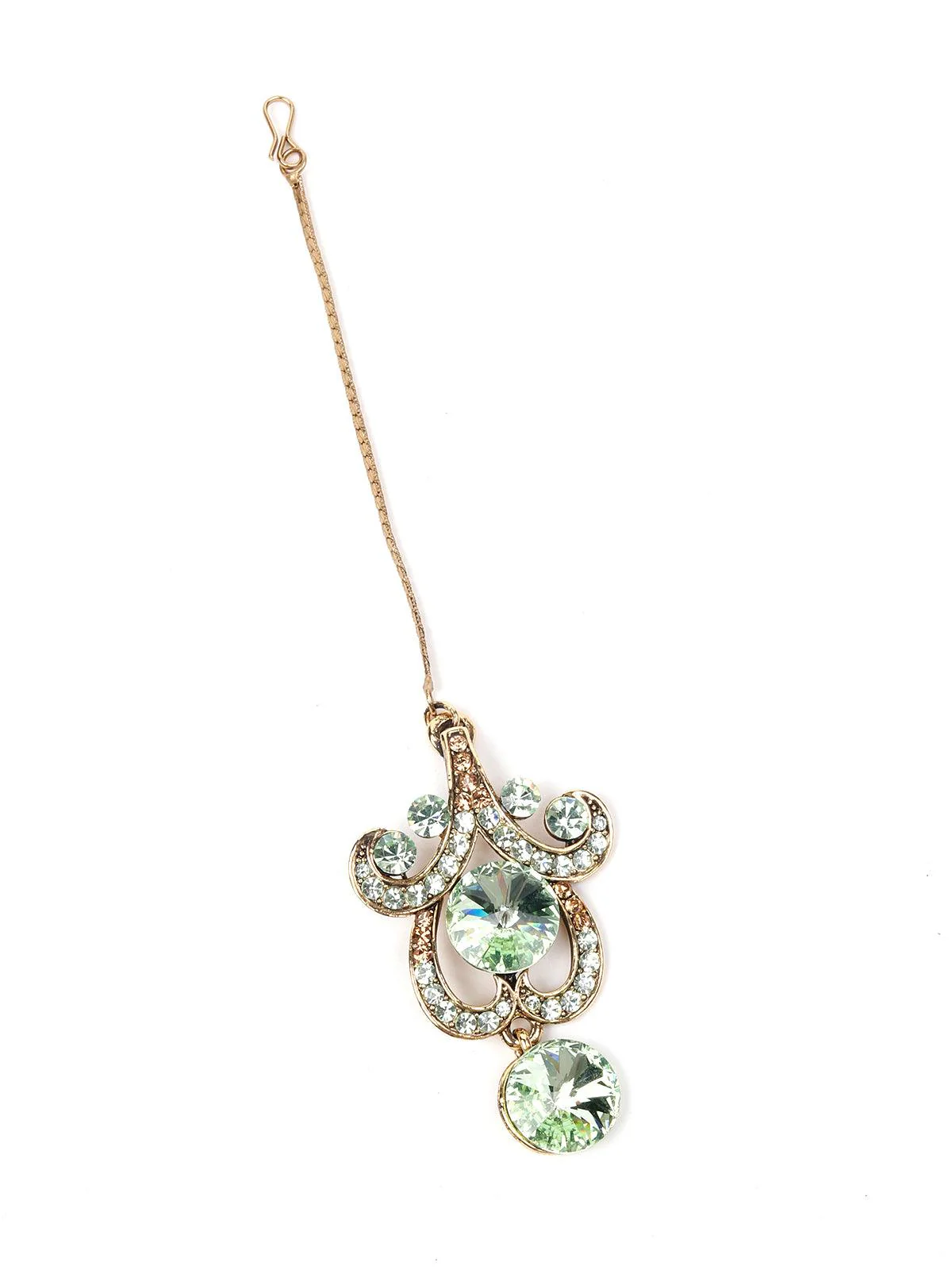 Odette Women Rusty Brown Stone And Kundan Set - Image 6
