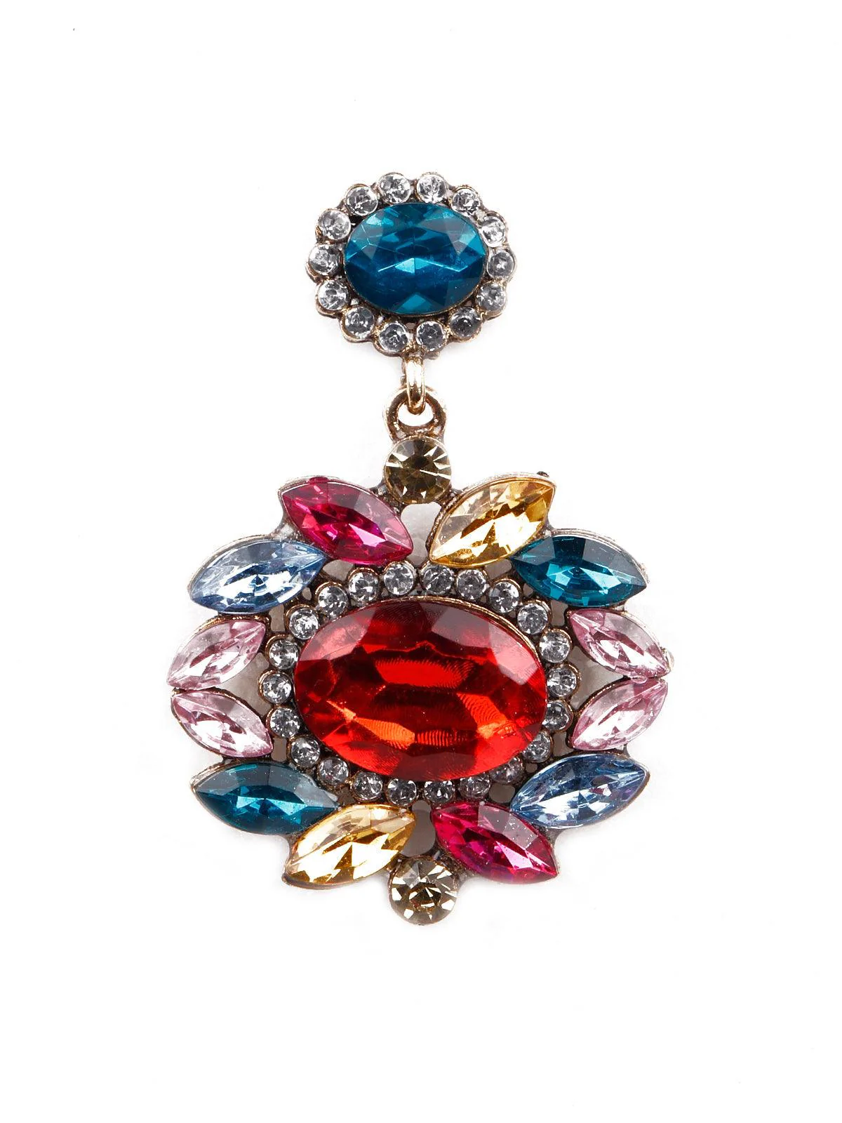Odette Women Multicoloured Metal Drop Earrings - Image 4