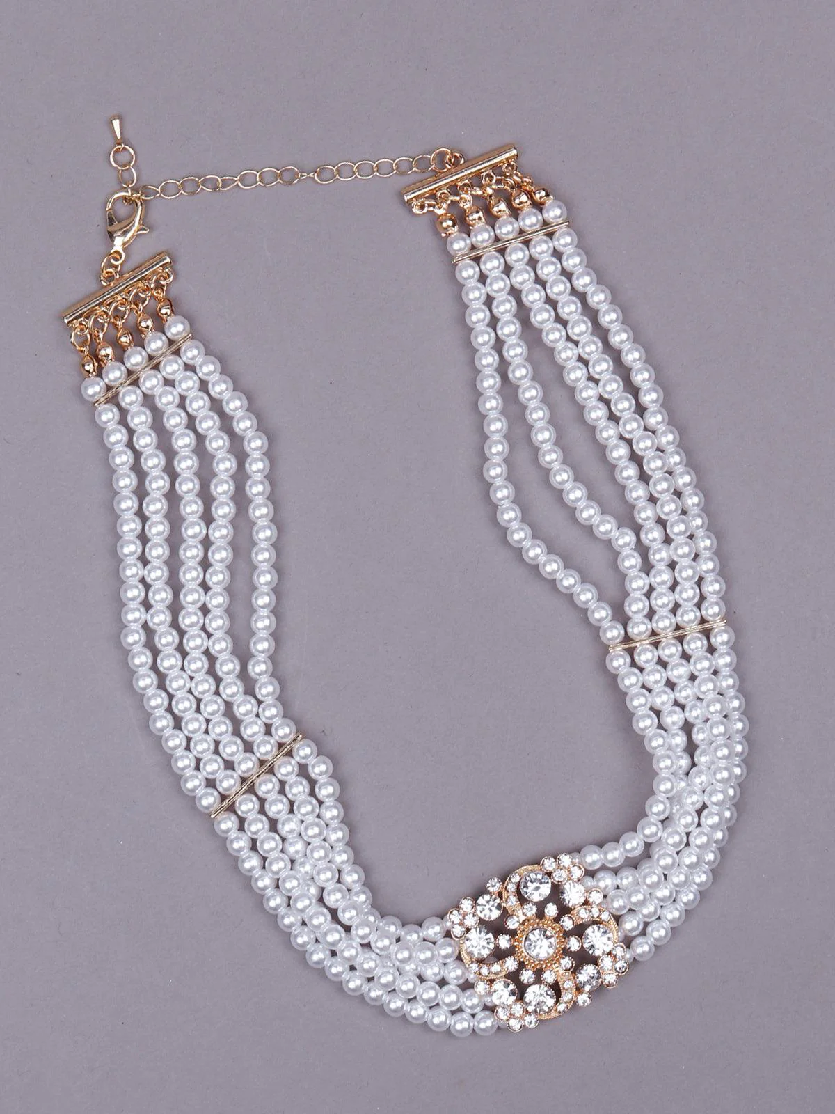 Odette Women White Metal Choker Necklace - Image 4