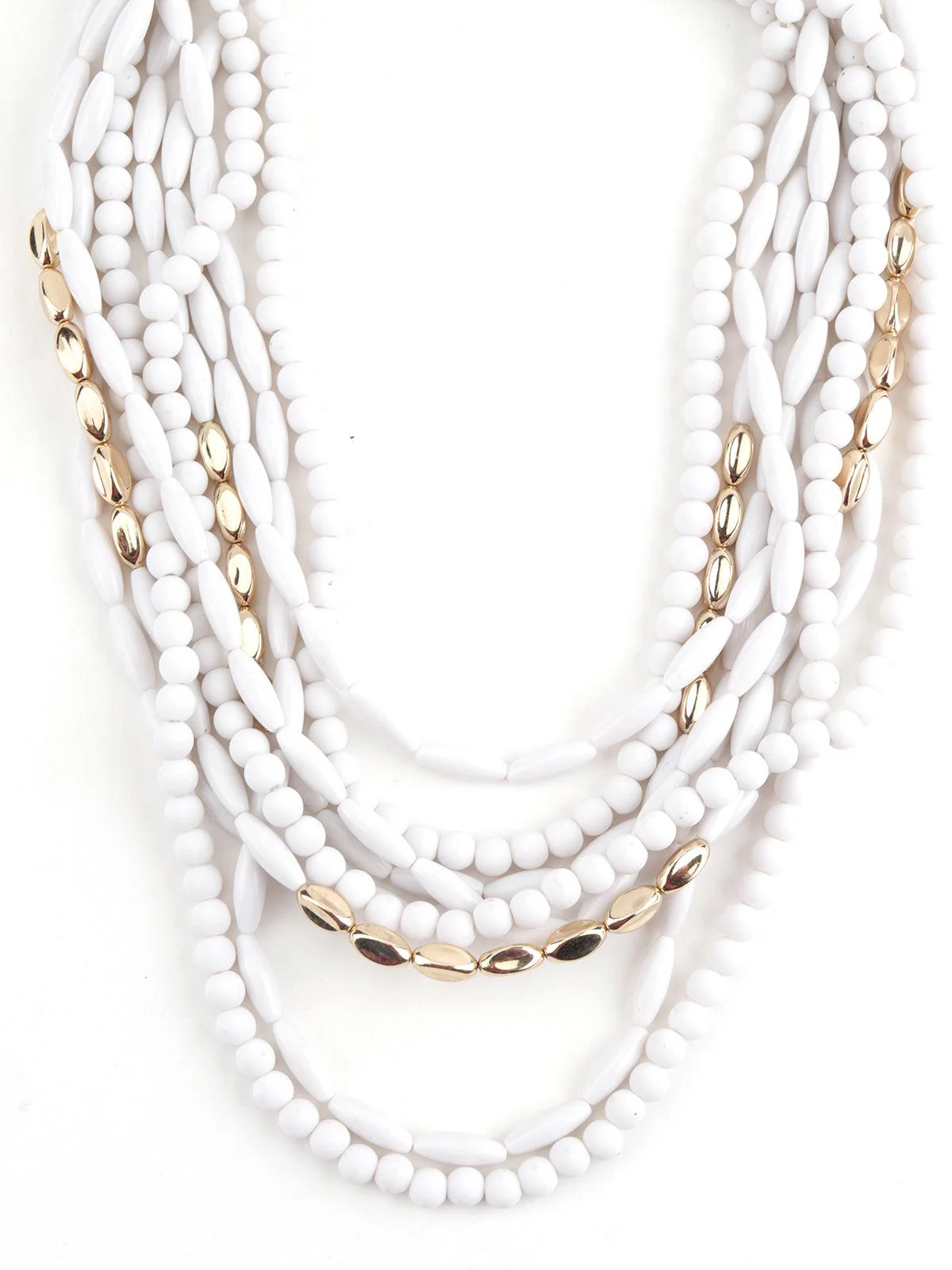 Odette Women Multistring White Beaded Angelic Necklace - Image 4