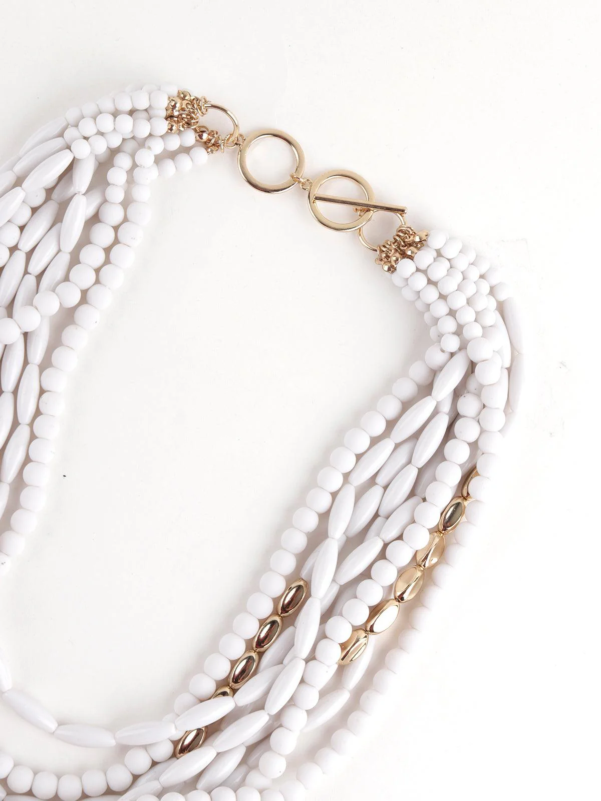 Odette Women Multistring White Beaded Angelic Necklace - Image 5