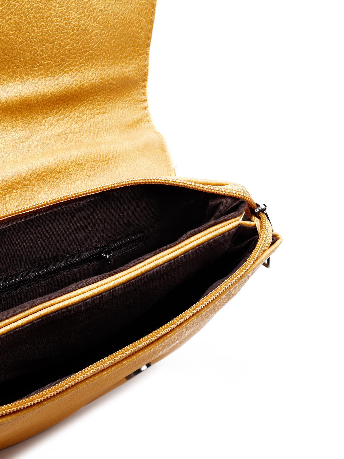 Odette Women Cream Coloured Metal Sling Bag - Image 7