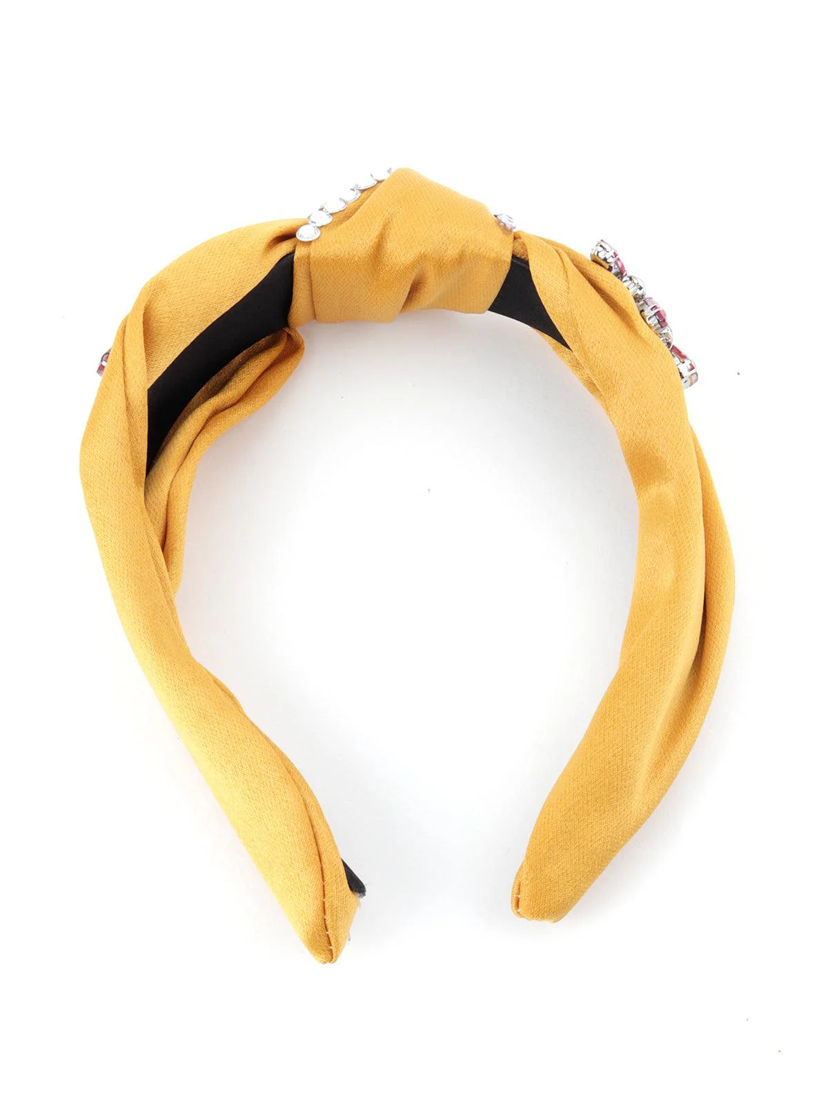 Odette Women Mustard Yellow Rocker-Style Hairband - Image 6