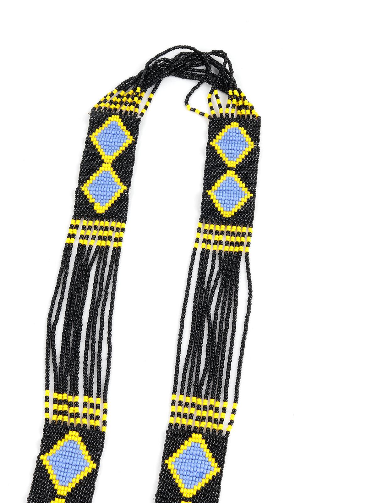 Odette Women Naomi Handmade Black Aztec Neckpiece - Image 6
