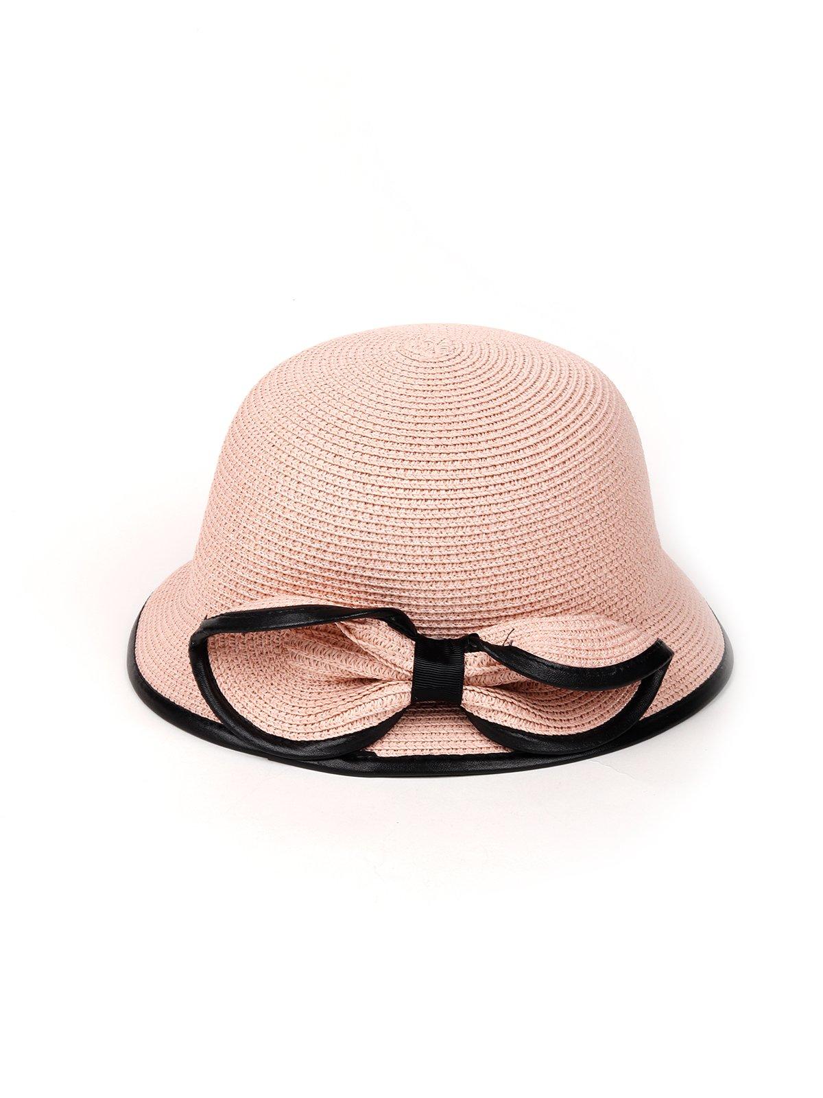 Odette Women Nude Black Edged Hat With Bow Tie - Image 3