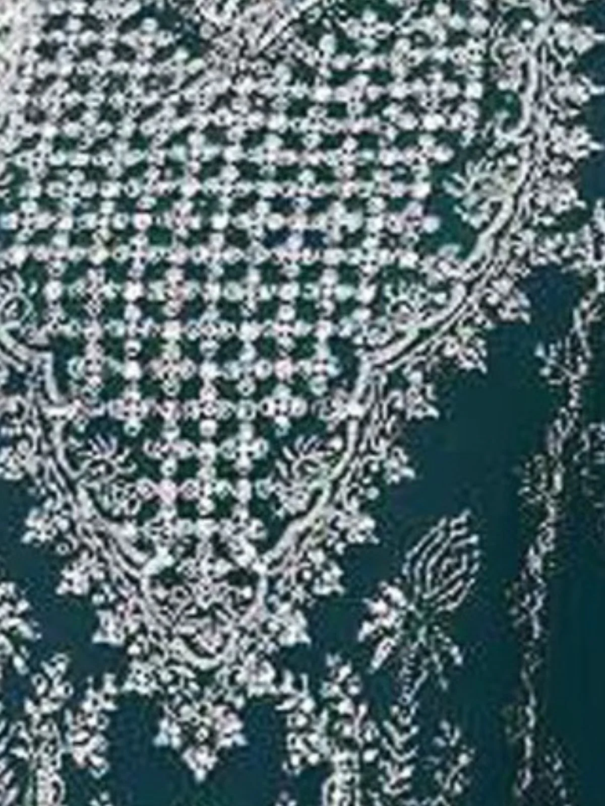 Odette Aqua Blue Georgette Embroidered Semi-Stitched Kurta Set For Women - Image 3
