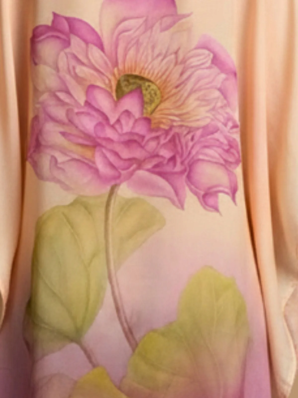 Odette Beige And Pink Cotton Blend Printed Kaftan For Women - Image 5