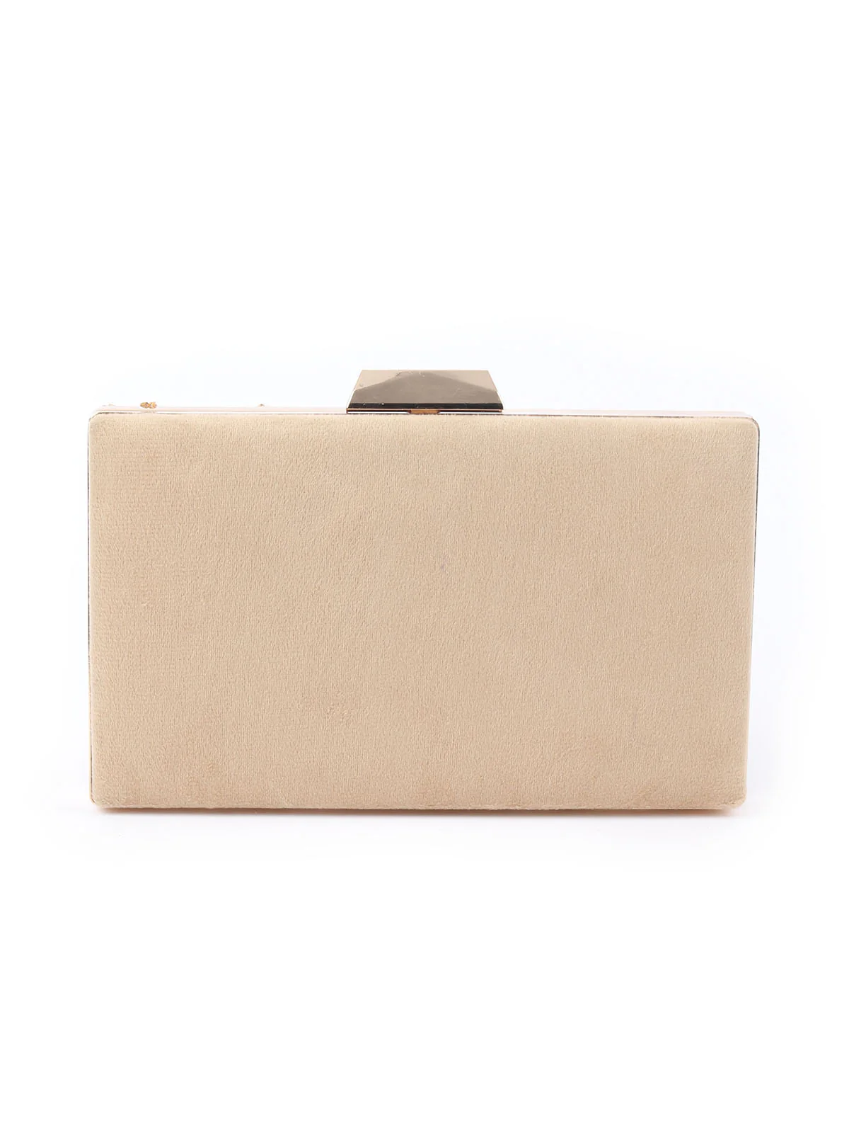 Odette Beige Beads Embellished Clutch Bag For Women - Image 5