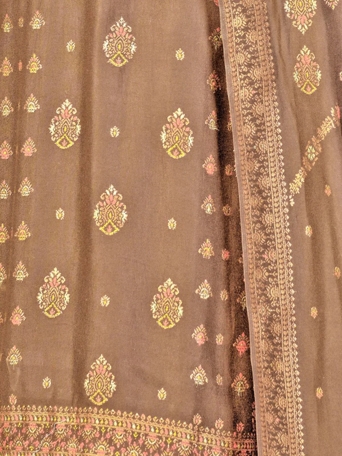 Odette Beige Embroidered Viscose Semi Stitched Kurta Set For Women - Image 4