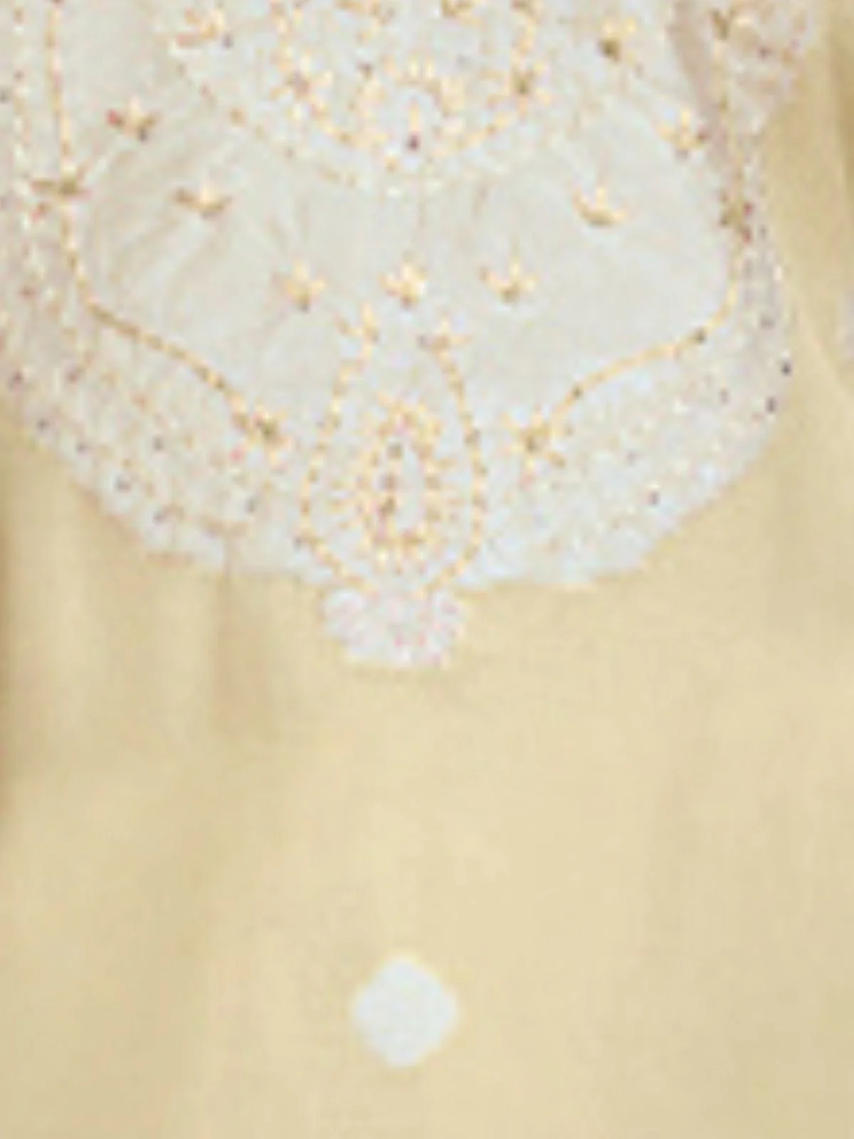 Odette Beige Organza Embroidered Semi-Stitched Kurta Set For Women - Image 3