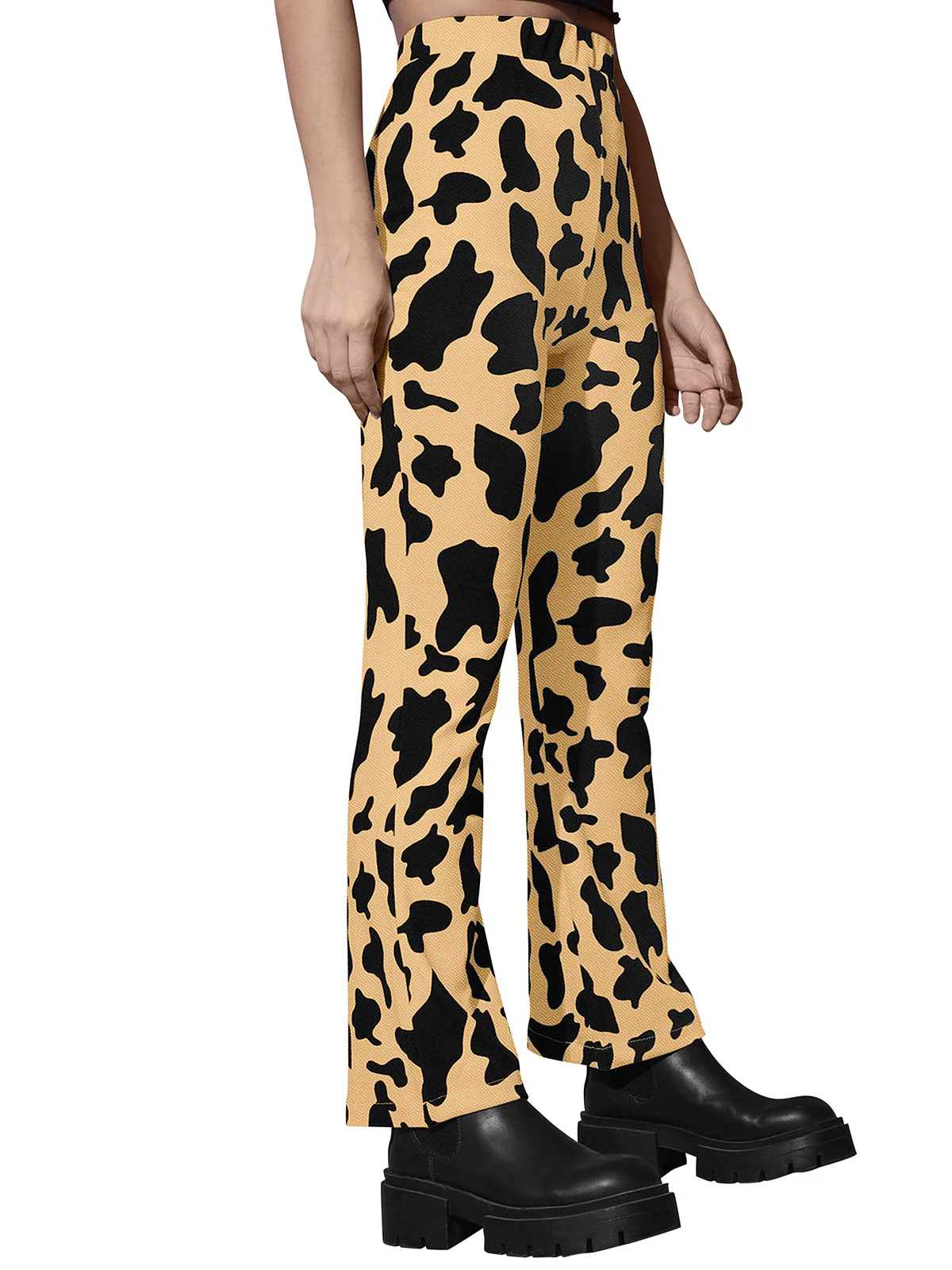 Odette Beige Polyester Trouser For Women - Image 4