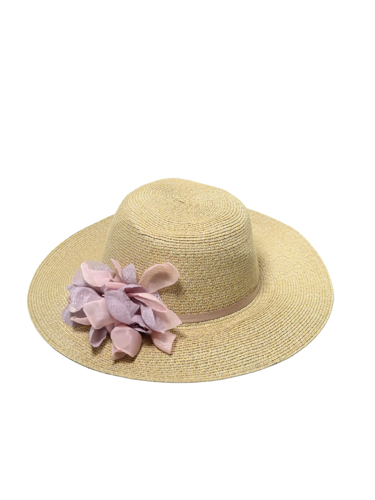 Odette Beige Polypropylene And Organza Woven Hat For Women - Image 3