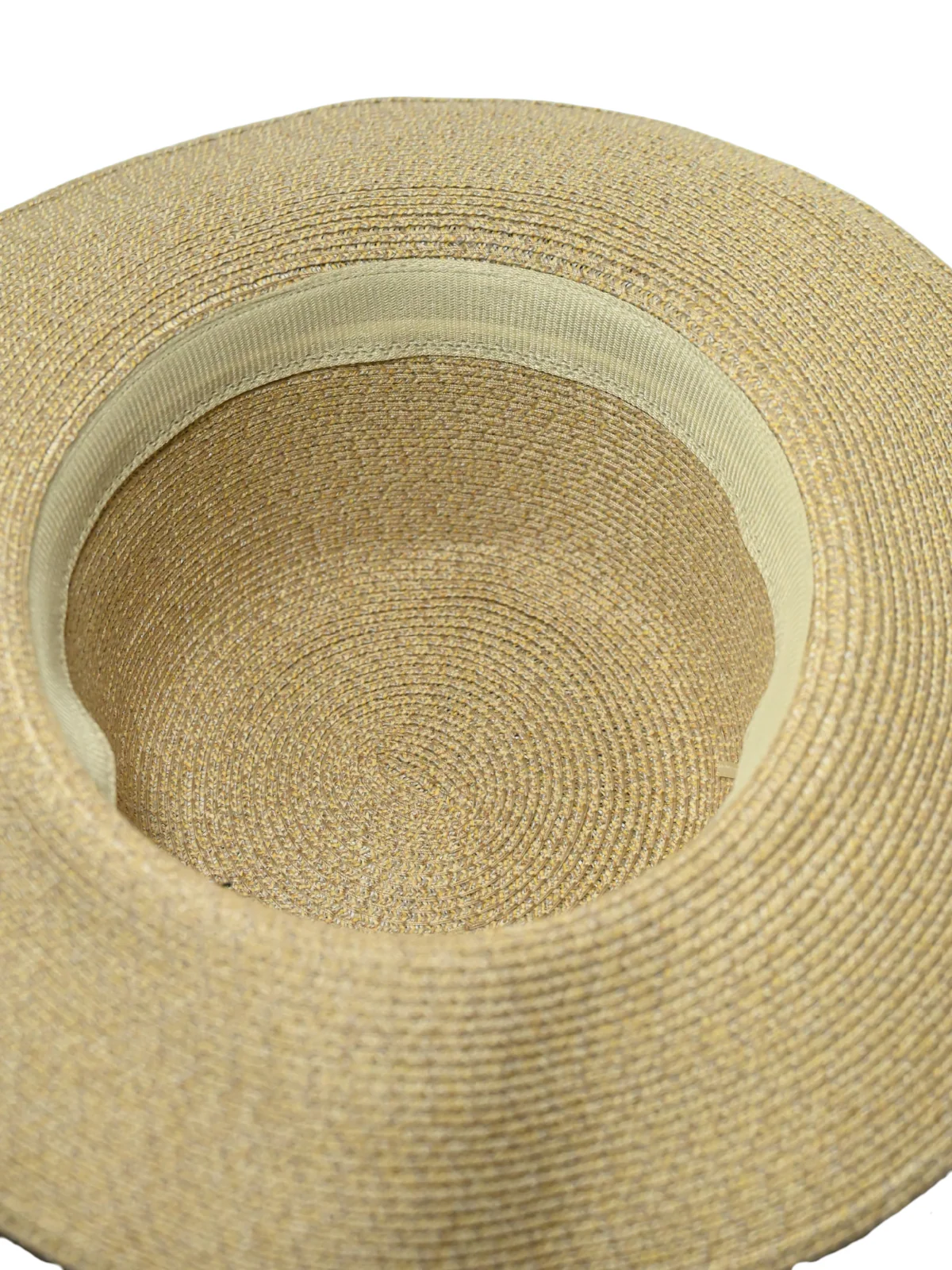 Odette Beige Polypropylene And Organza Woven Hat For Women - Image 7