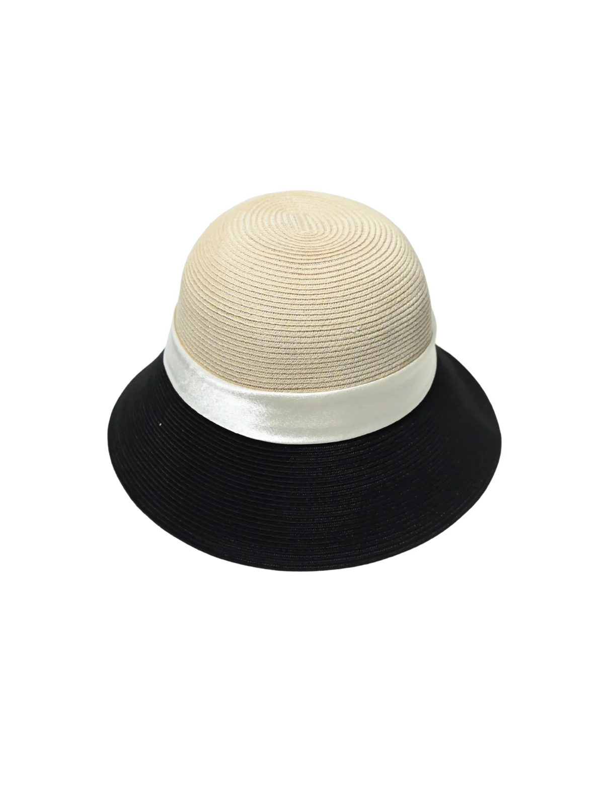 Odette Beige Polypropylene And Satin Woven Hat For Women - Image 4