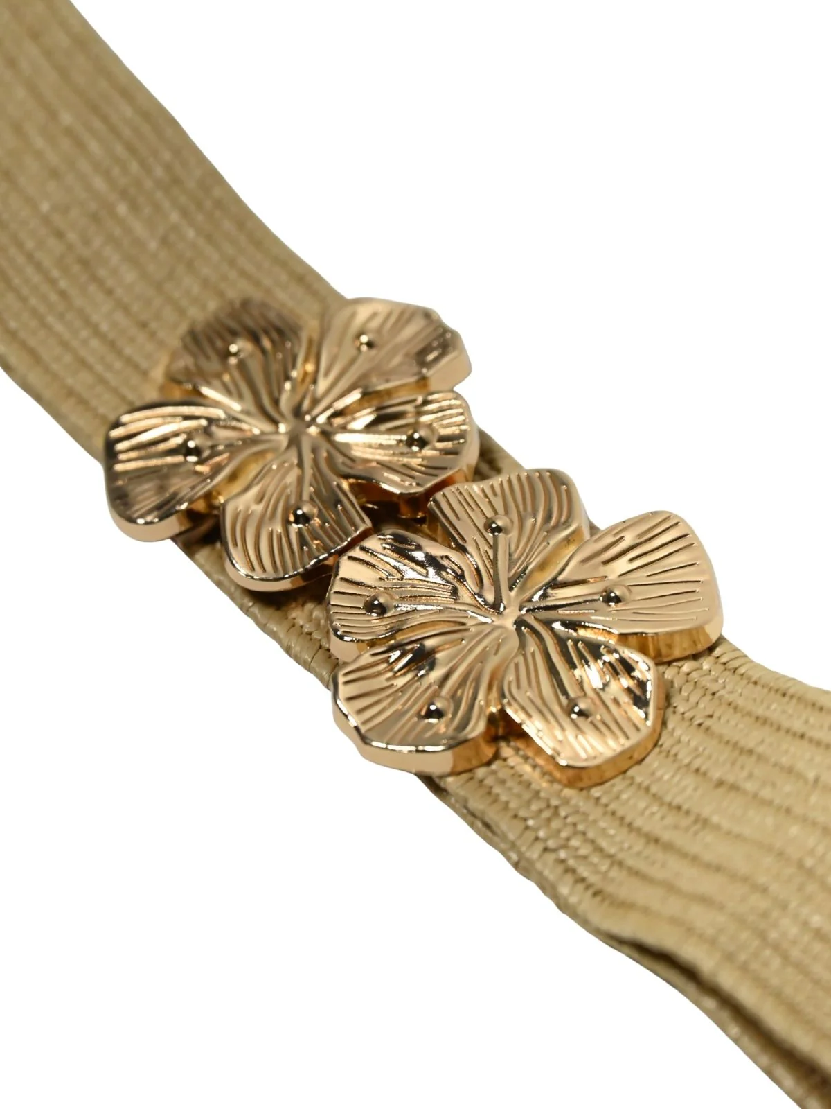 Odette Beige Raffia Solid Belt For Women - Image 5
