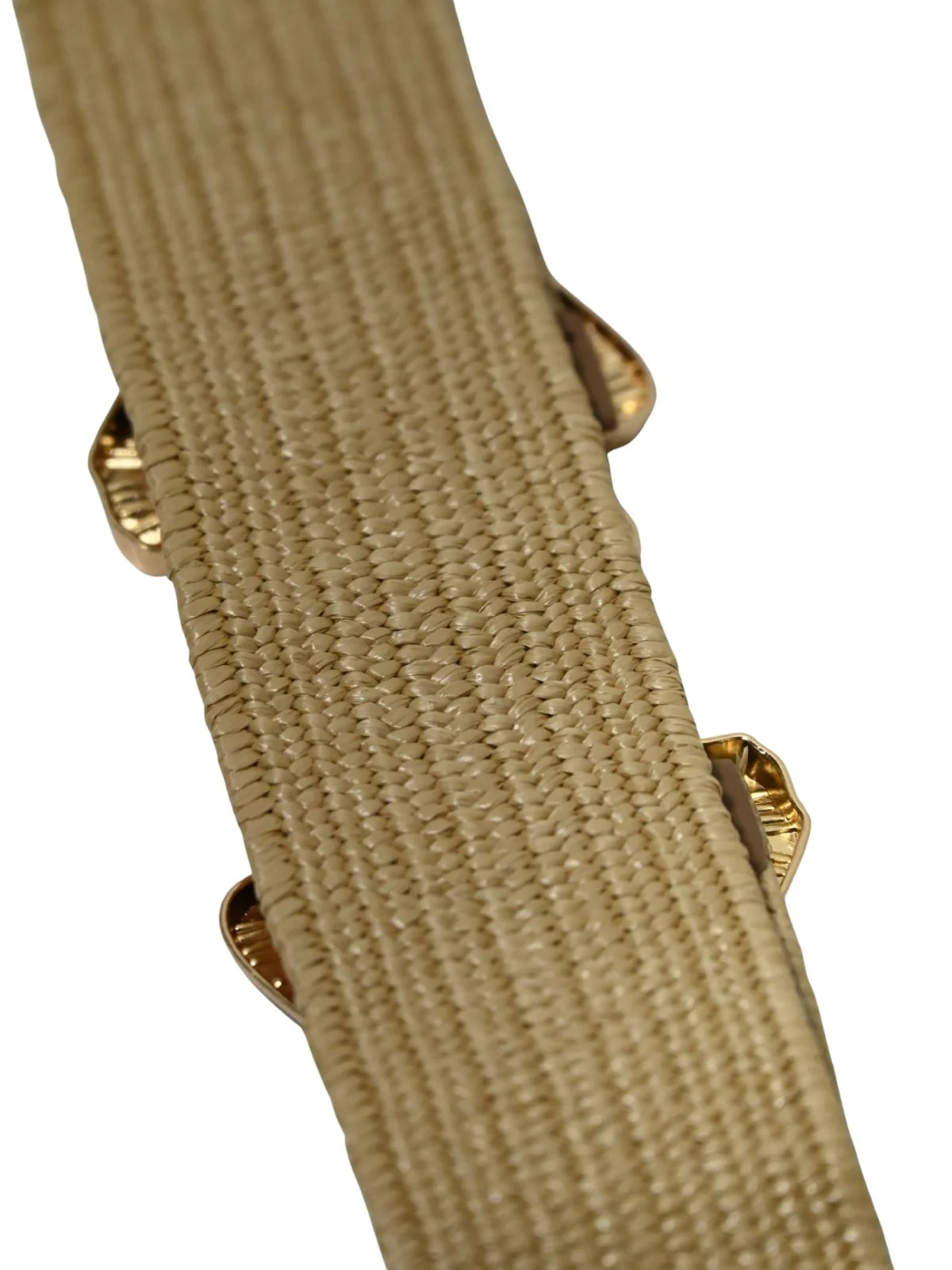 Odette Beige Raffia Solid Belt For Women - Image 6