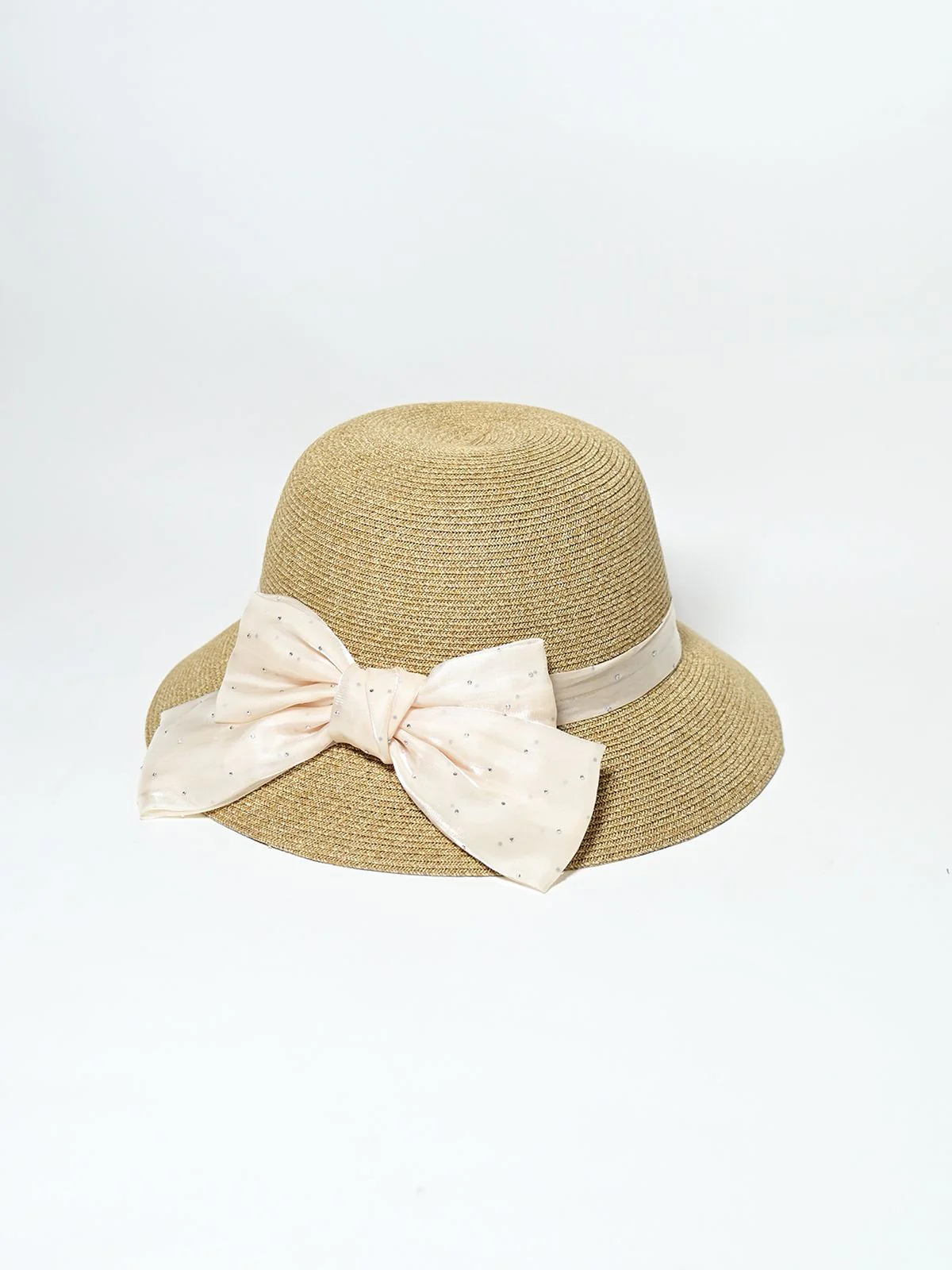 Odette Beige Raffia Woven Texture Hat For Women - Image 8