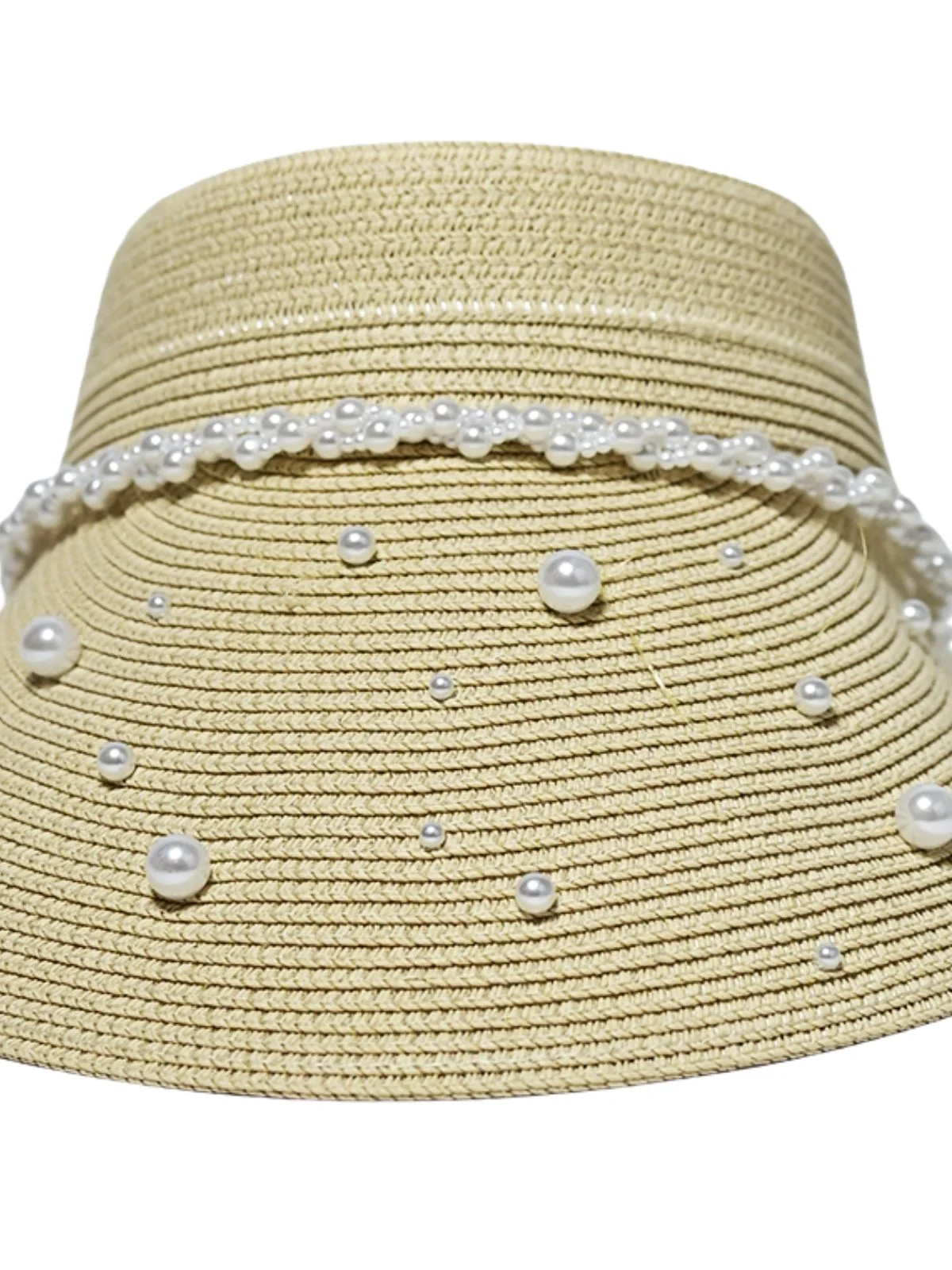 Odette Beige Raffia Woven Texture Hat For Women - Image 7