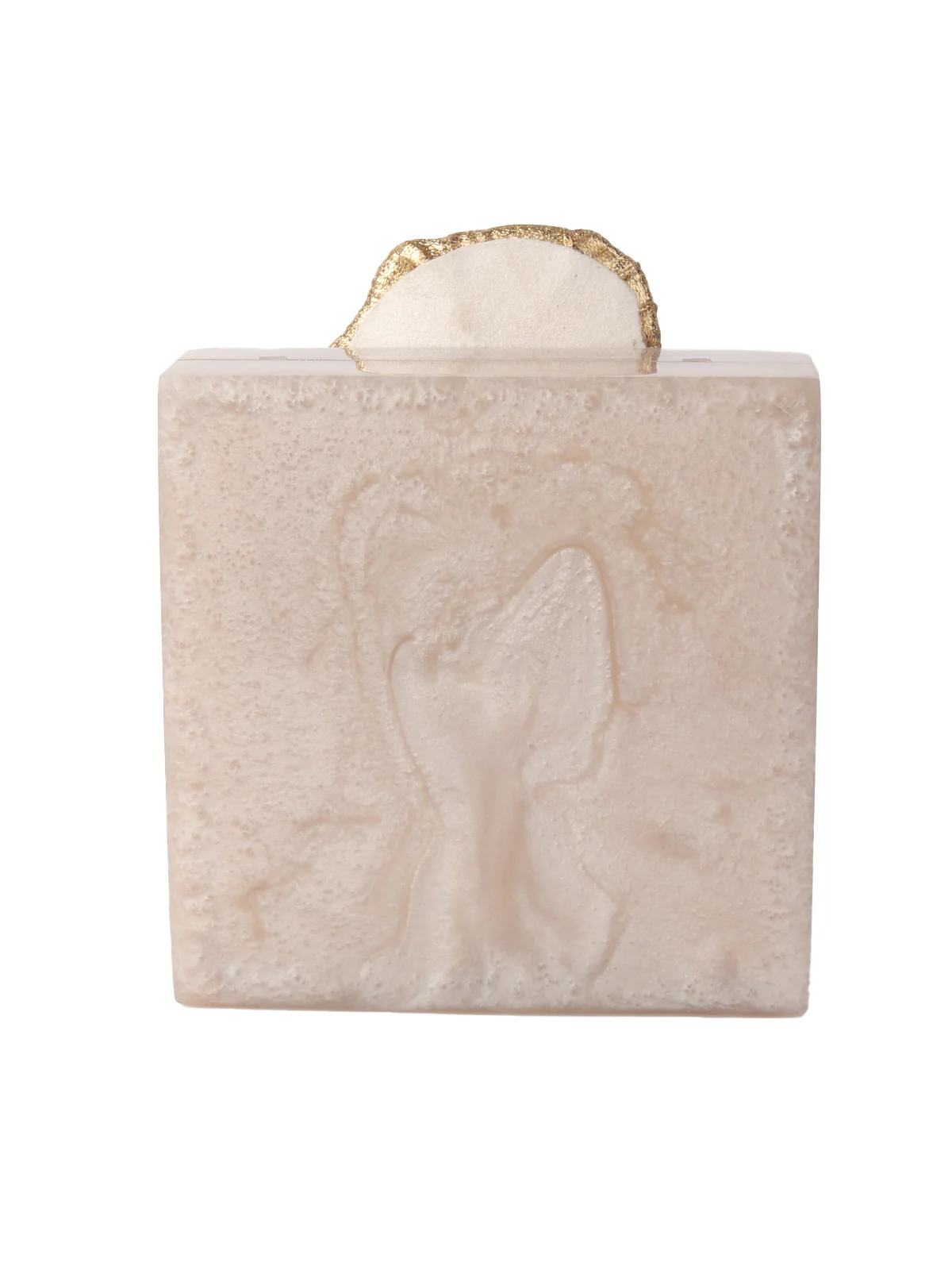 Odette Beige Resin Embellished Clutch For Women - Image 4