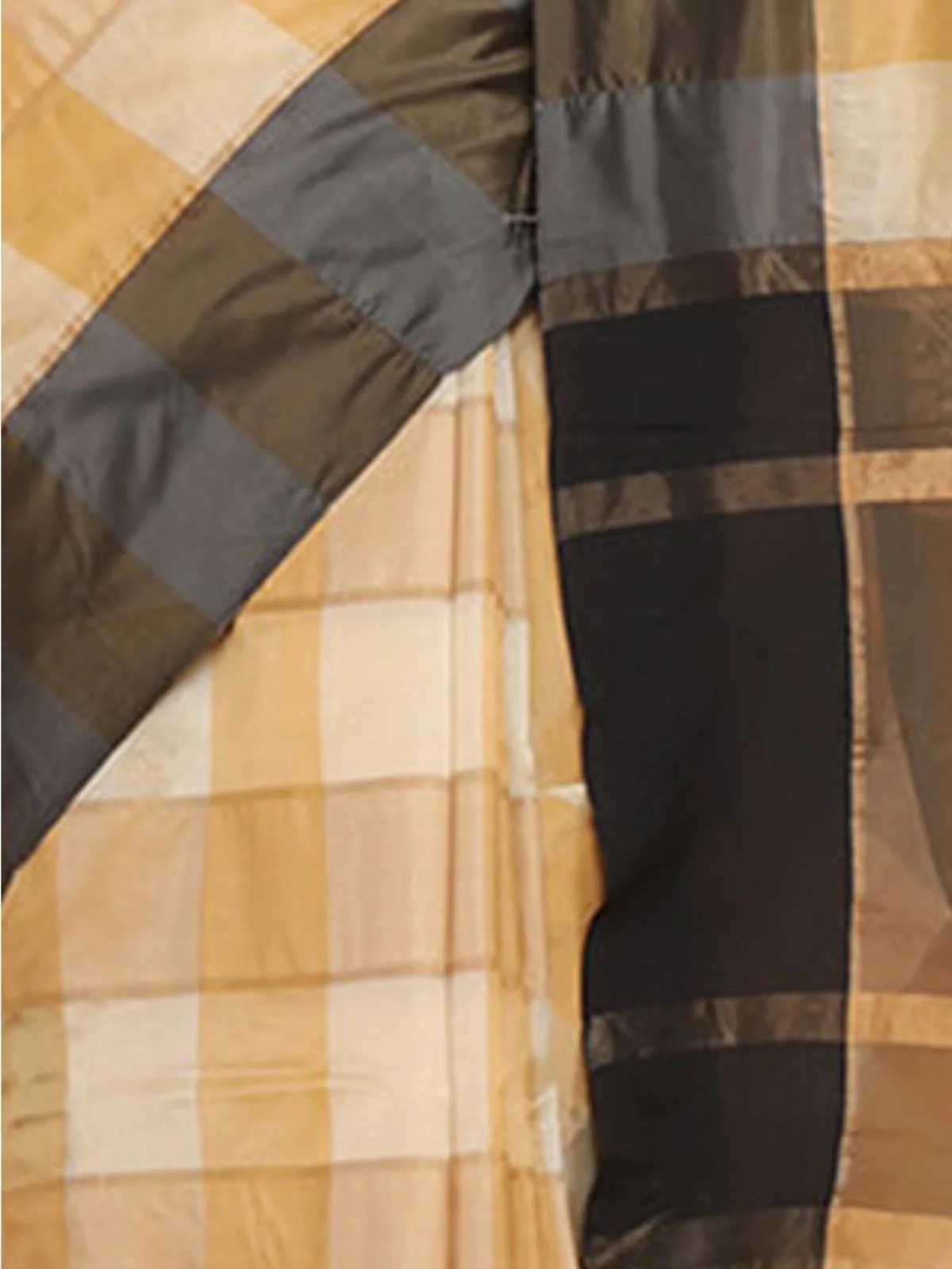 Odette Beige Silk Blend Checked Saree For Women - Image 6