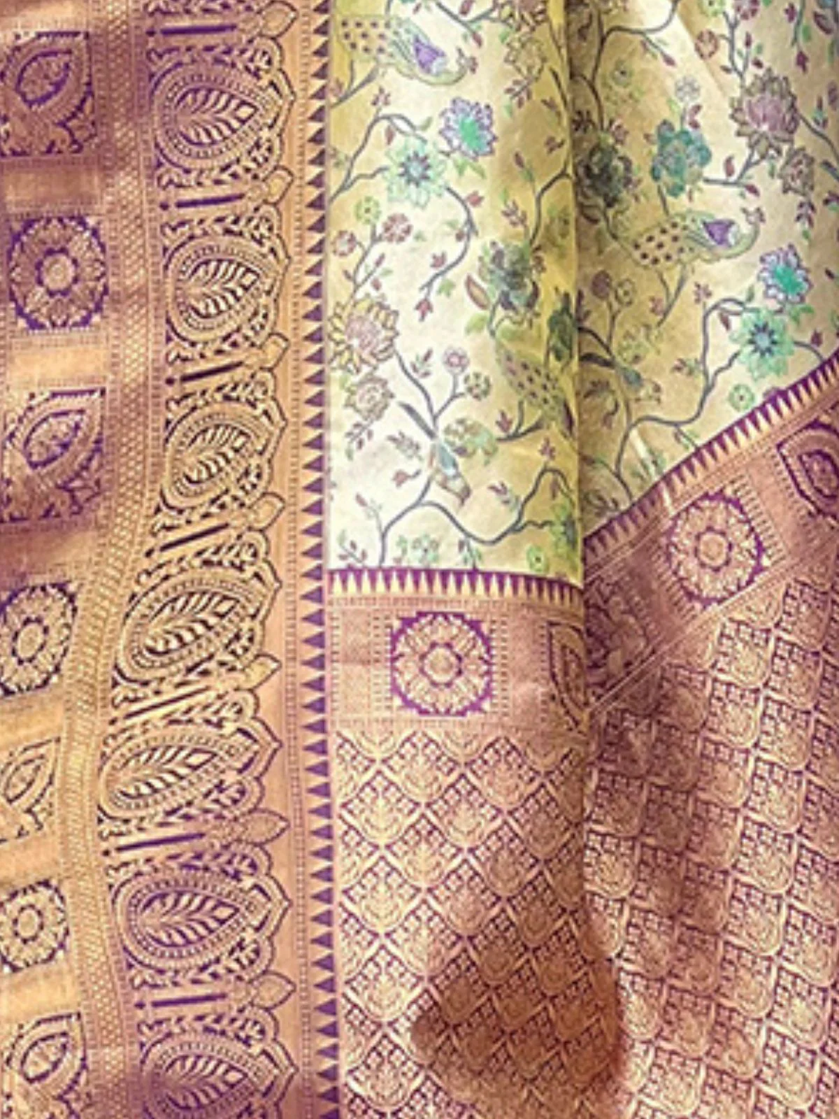 Odette Beige Woven Design Silk Blend Saree With Unstitched Blouse For Women - Image 4